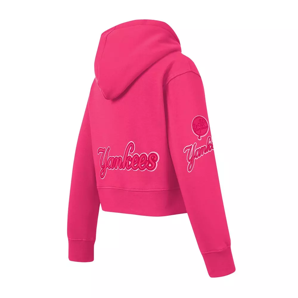 Pro Standard Big Girls' MLB New York Yankees Triple Pink Fleece Po Hoodie - PINK