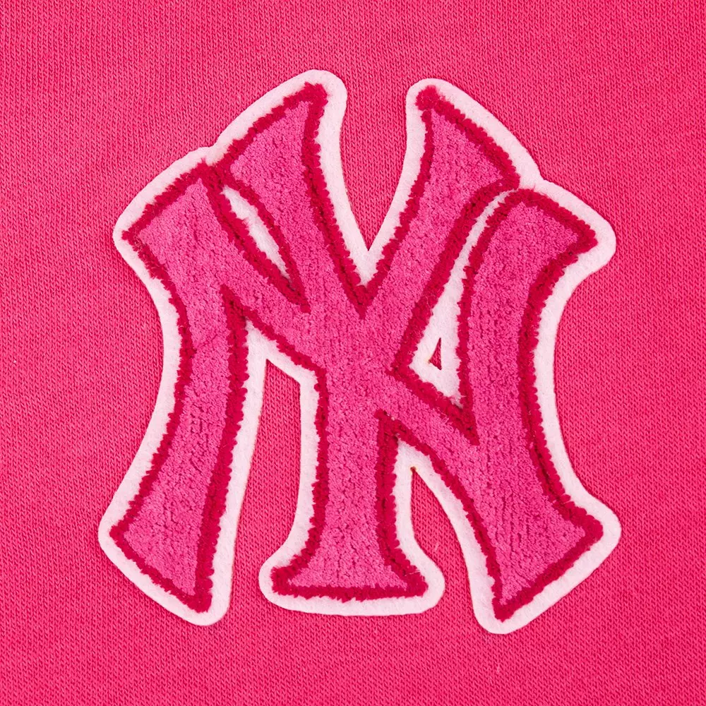 Pro Standard Big Girls' MLB New York Yankees Triple Pink Fleece Po Hoodie - PINK