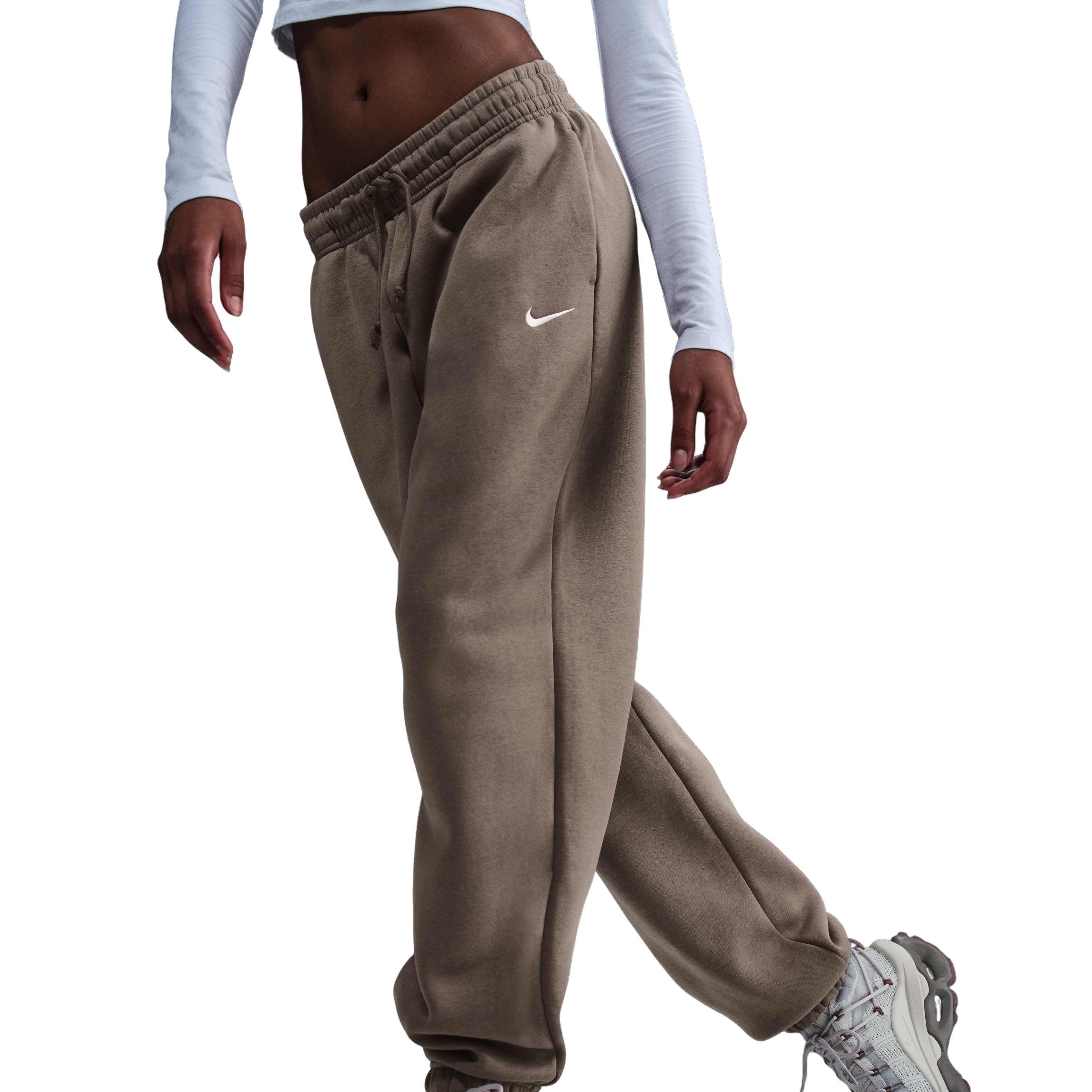 Nike Women's Sportswear Phoenix Fleece High-Waisted Oversized Sweatpants - Brown - BROWN Thumbnail View 3