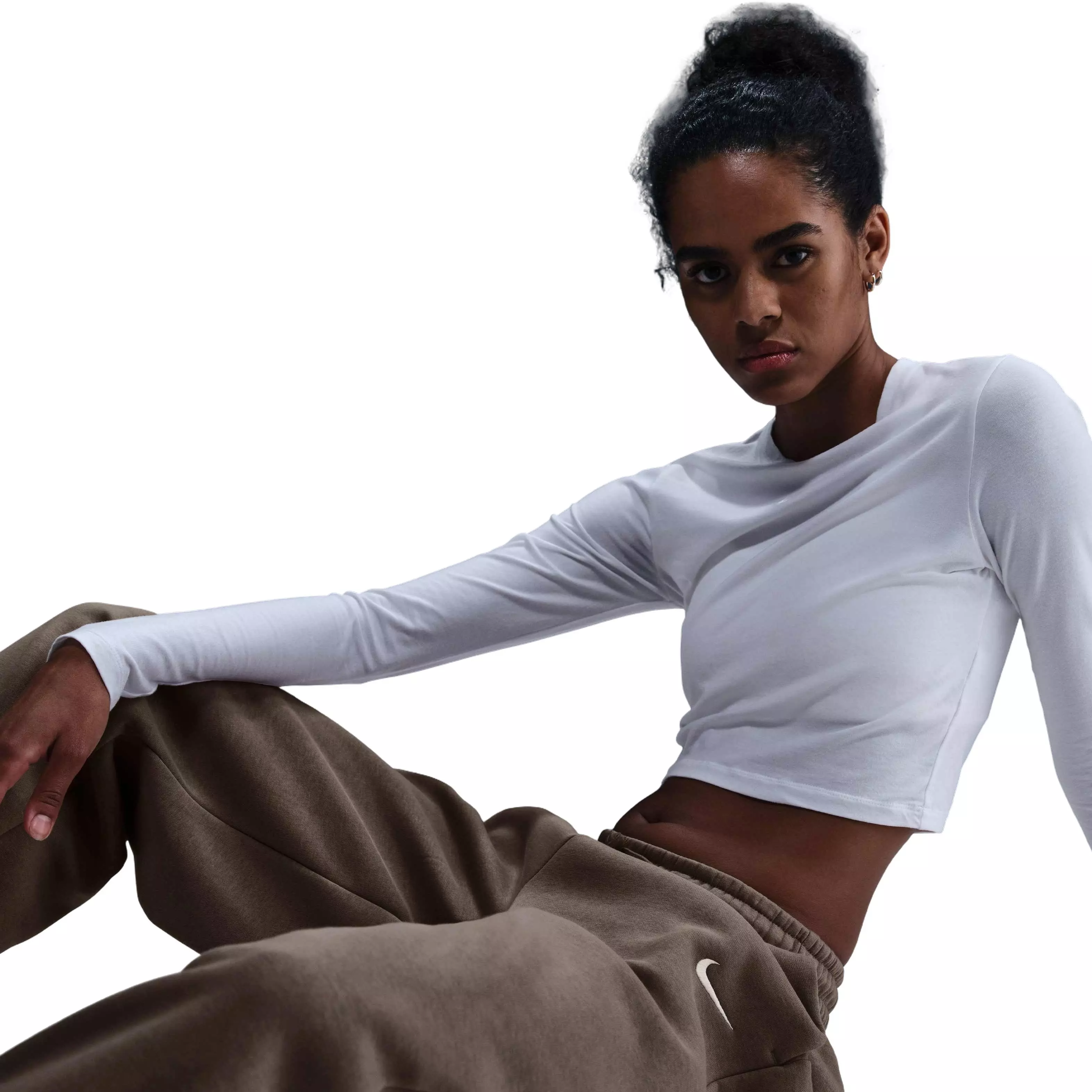 Nike Women's Sportswear Phoenix Fleece High-Waisted Oversized Sweatpants - Brown - BROWN