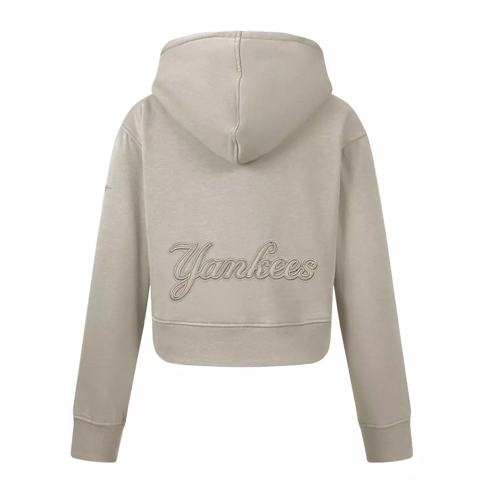 Pro Standard Big Girls' MLB New York Yankees Neutral Fleece Pullover Hoodie -Khaki - KHAKI