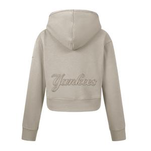 Pro Standard Big Girls' MLB New York Yankees Neutral Fleece Pullover Hoodie -Khaki