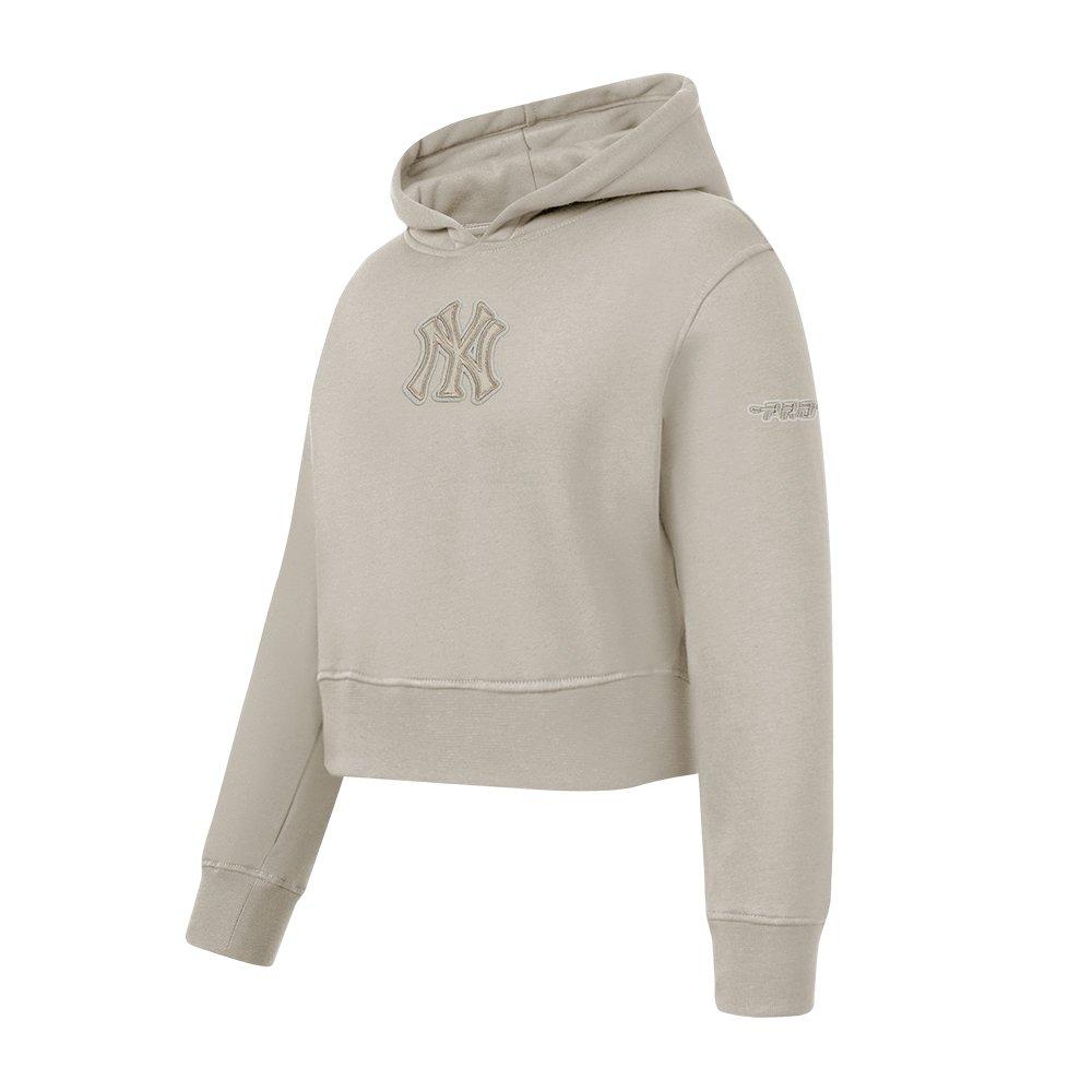 Pro Standard Big Girls' MLB New York Yankees Neutral Fleece Pullover Hoodie - Khaki - KHAKI Thumbnail View 3