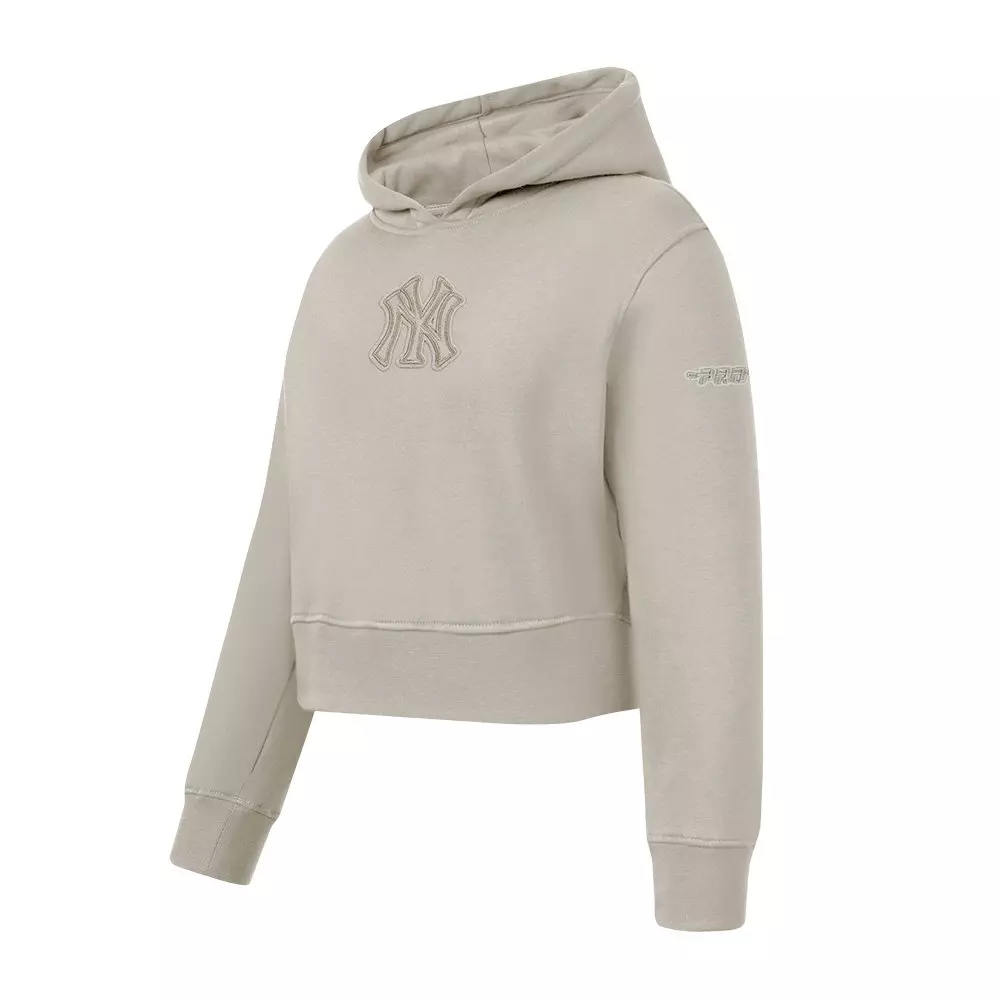 Pro Standard Big Girls' MLB New York Yankees Neutral Fleece Pullover Hoodie -Khaki - KHAKI