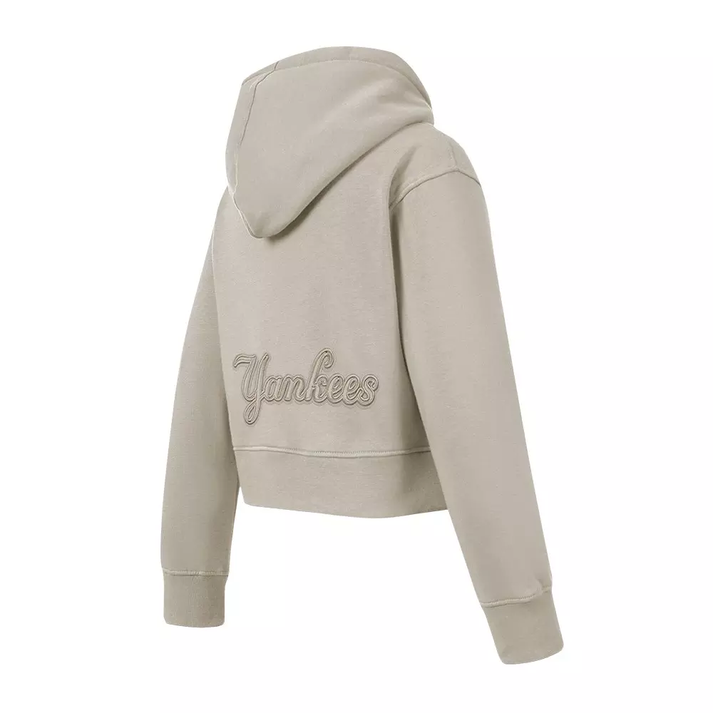 Pro Standard Big Girls' MLB New York Yankees Neutral Fleece Pullover Hoodie - Khaki - KHAKI