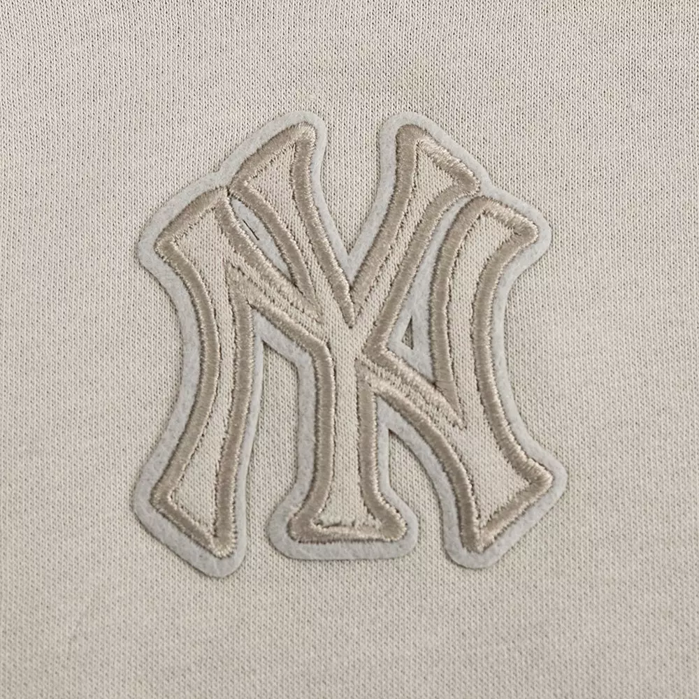 Pro Standard Big Girls' MLB New York Yankees Neutral Fleece Pullover Hoodie -Khaki - KHAKI