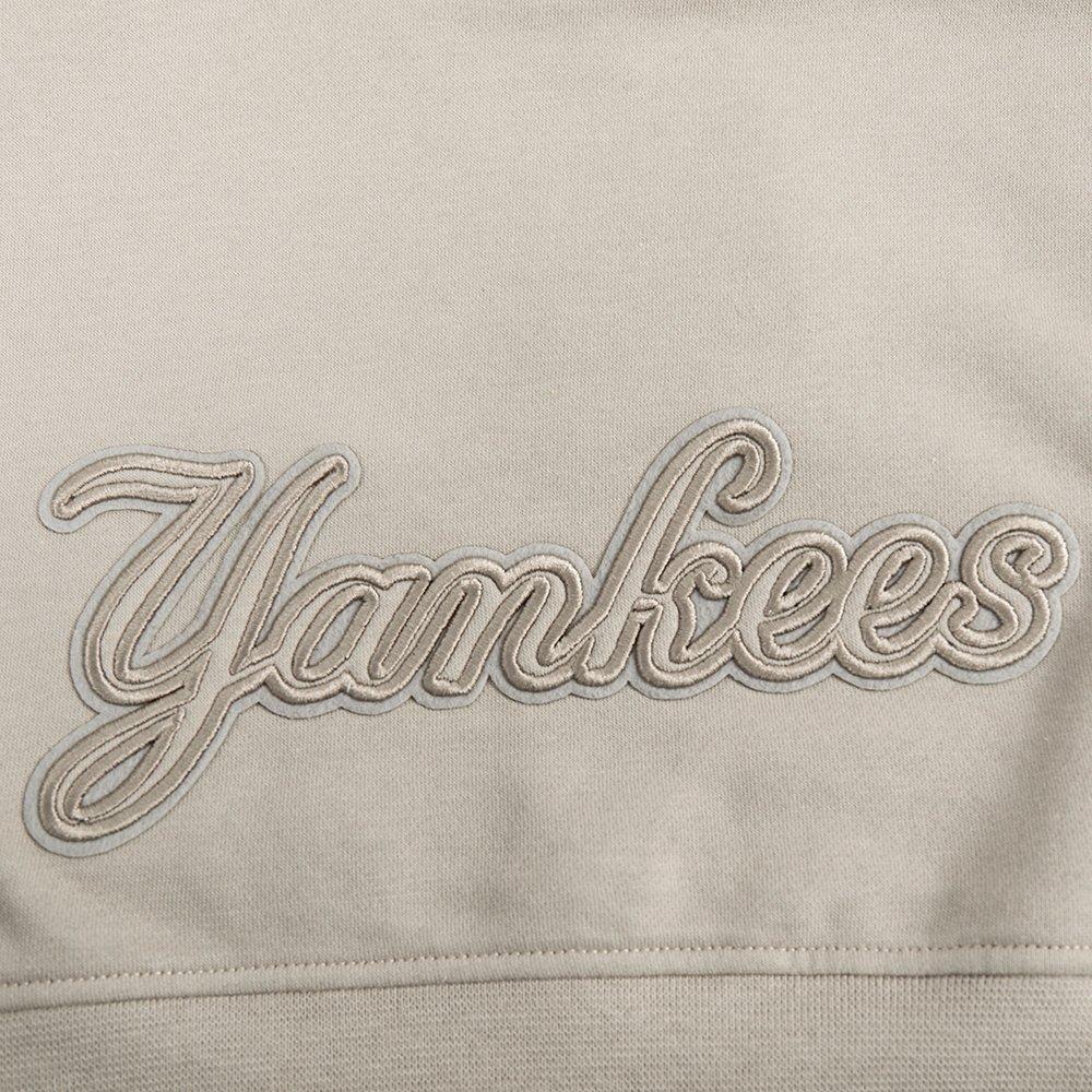 Pro Standard Big Girls' MLB New York Yankees Neutral Fleece Pullover Hoodie - Khaki - KHAKI Thumbnail View 6
