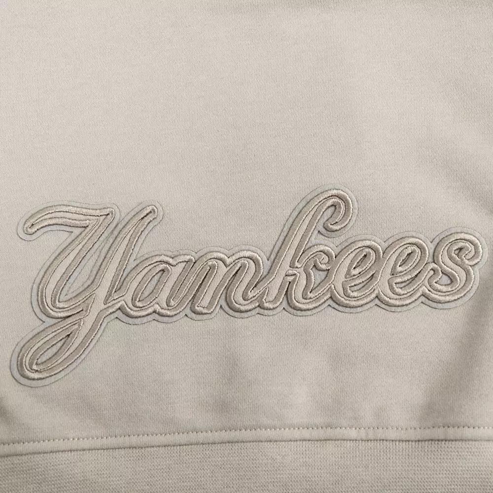 Pro Standard Big Girls' MLB New York Yankees Neutral Fleece Pullover Hoodie - Khaki - KHAKI