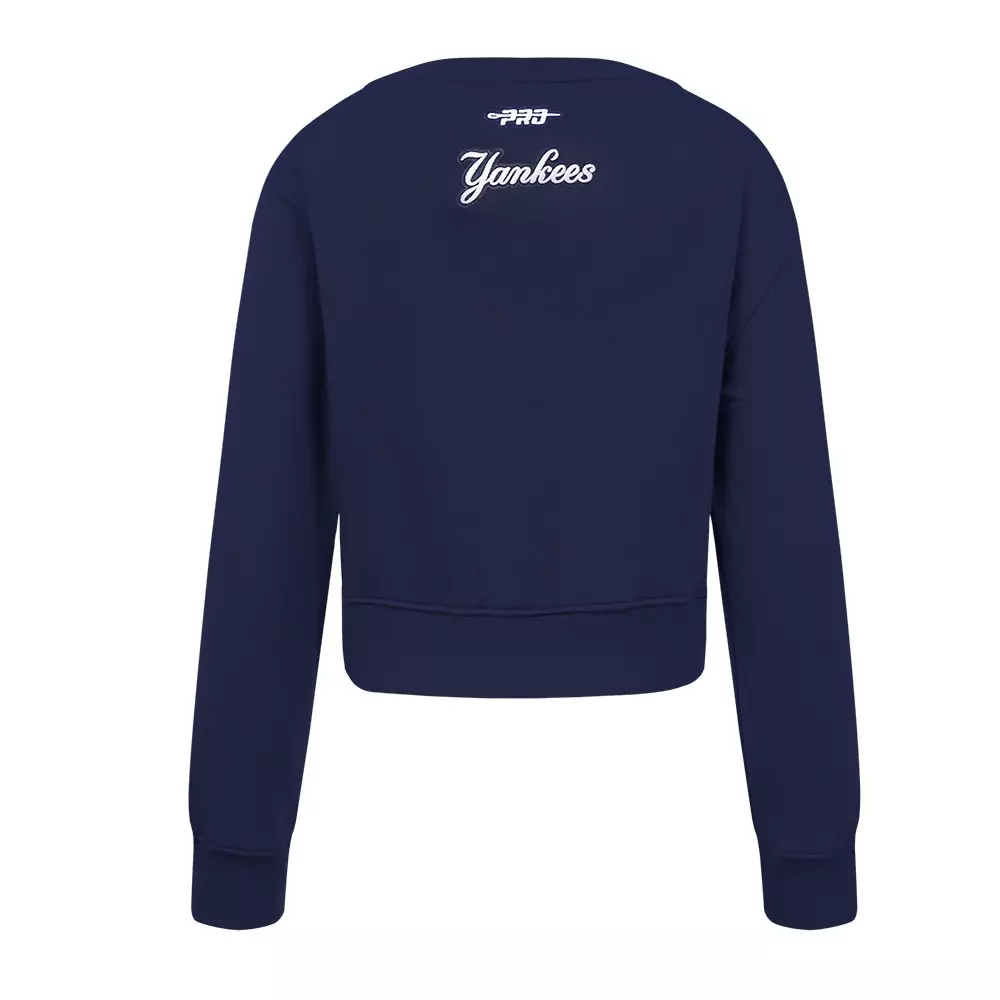 Pro Standard Big Girls' MLB New York Yankees Classic Fleece Crewneck -Navy - NAVY