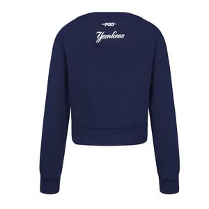 Pro Standard Big Girls' MLB New York Yankees Classic Fleece Crewneck -Navy