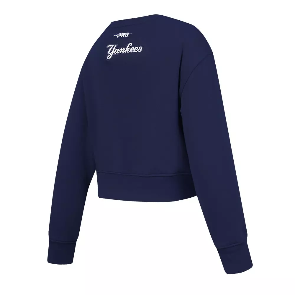 Pro Standard Big Girls' MLB New York Yankees Classic Fleece Crewneck -Navy - NAVY