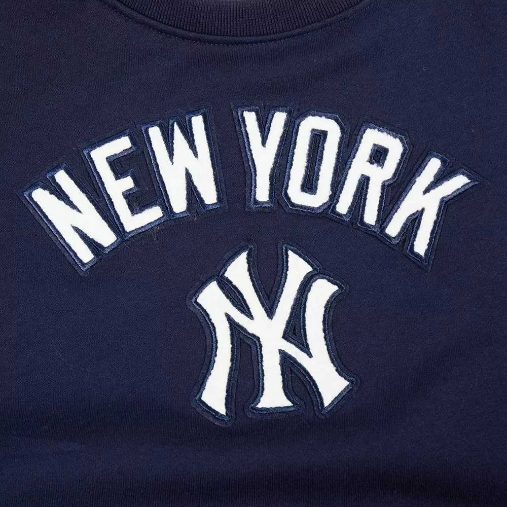 Pro Standard Big Girls' MLB New York Yankees Classic Fleece Crewneck -Navy - NAVY