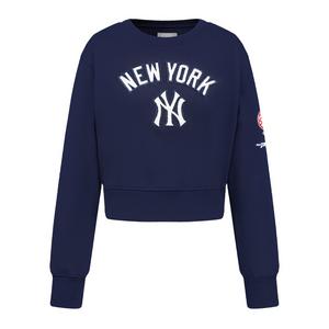 Pro Standard Big Girls' MLB New York Yankees Classic Fleece Crewneck -Navy