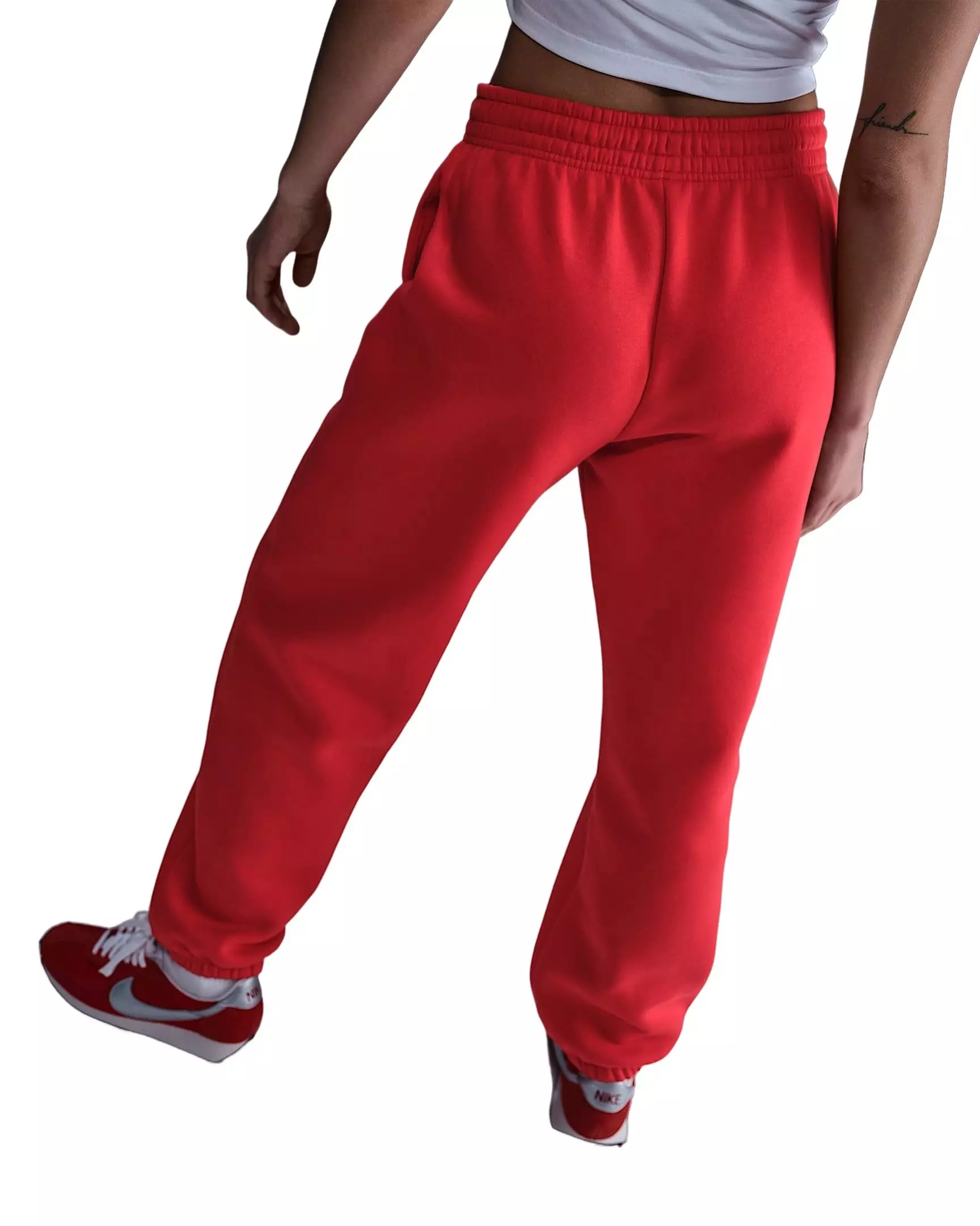 Nike Women's Sportswear Phoenix Fleece High-Waisted Oversized Sweatpants - Red - RED