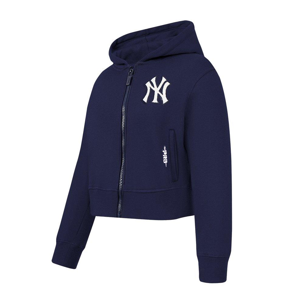 Pro Standard Big Girls' MLB New York Yankees Classic Fleece Full Zip Jacket - Navy - NAVY Thumbnail View 3