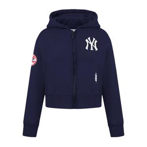 Pro Standard Big Girls' MLB New York Yankees Classic Fleece Full Zip Jacket -Navy