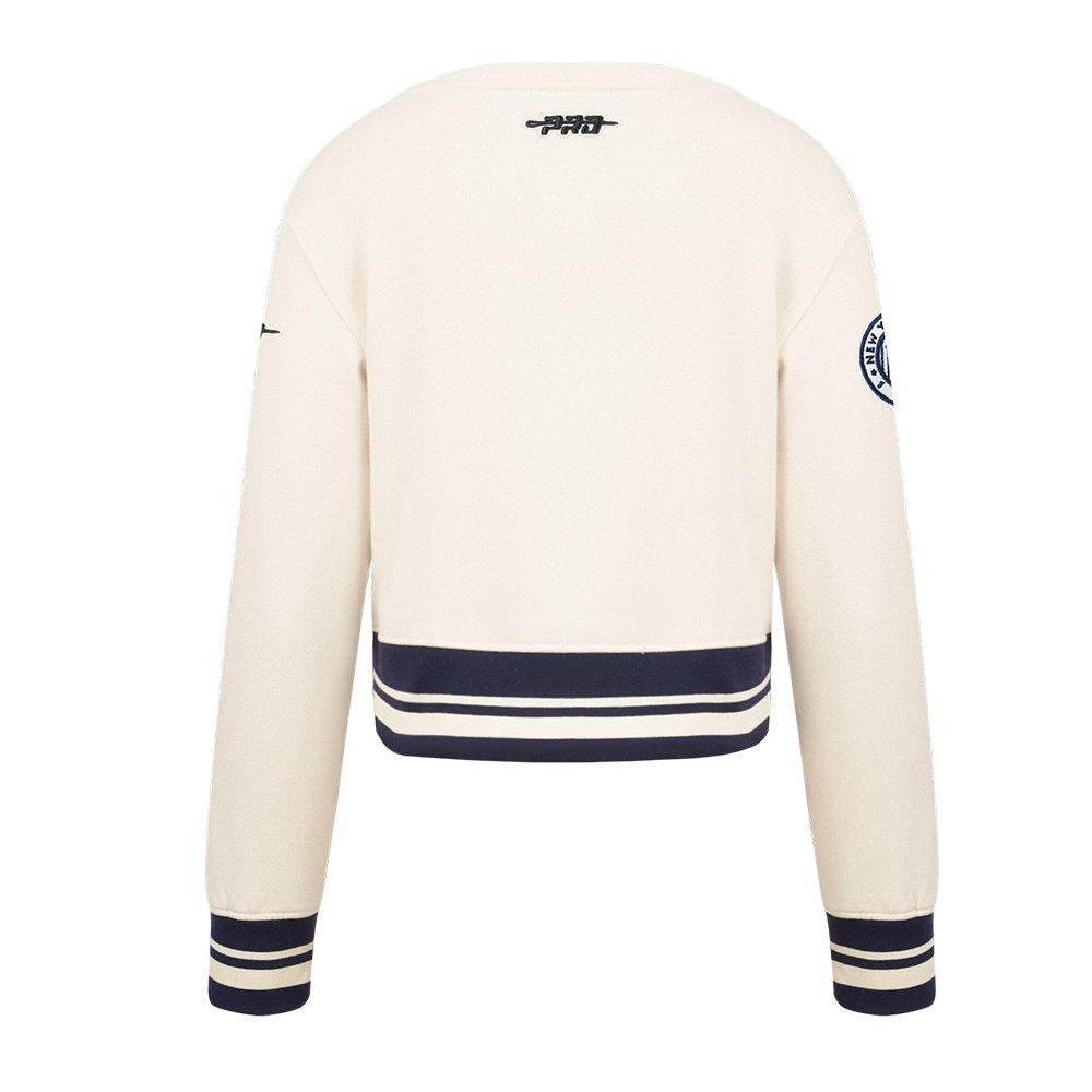 Pro Standard MLB New York Yankees Retro Classic Big Girls' Cream Rib Fleece Crewneck