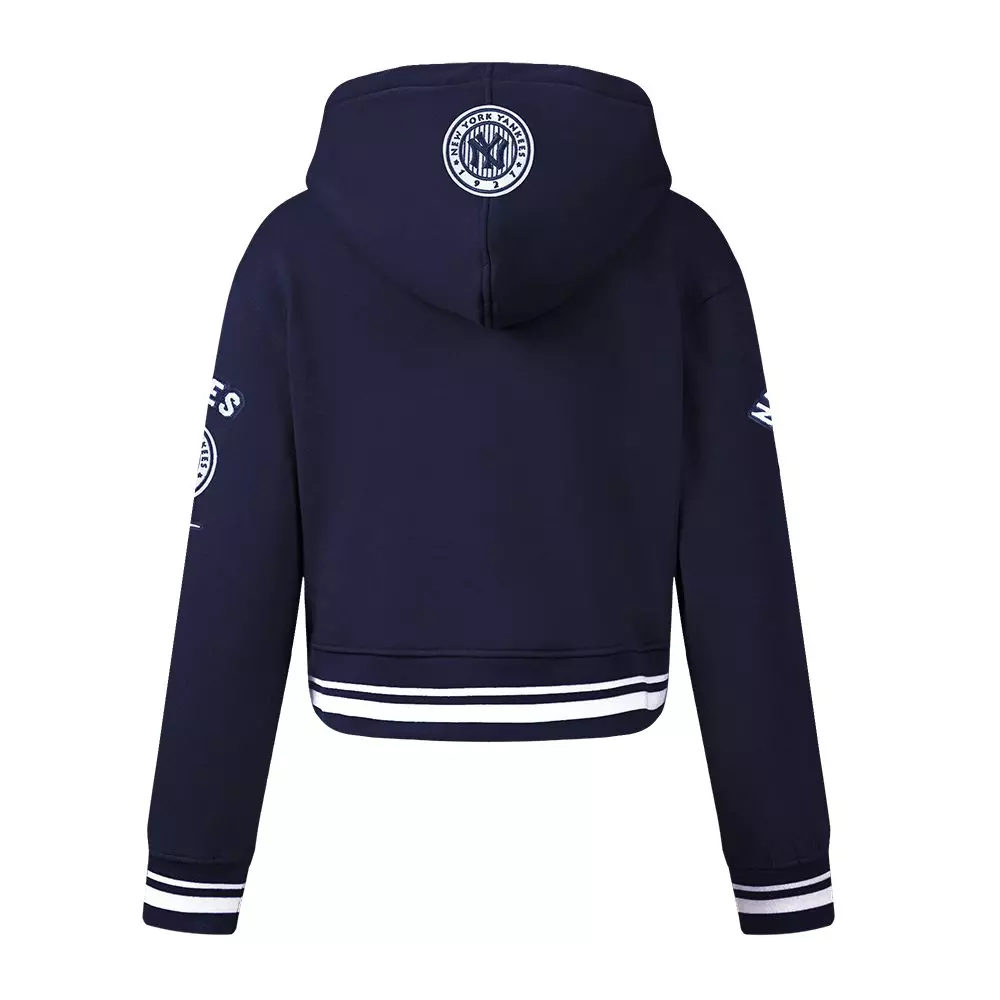 Pro Standard Big Girls' MLB New York Yankees Retro Classic Rib Fleece Po Hoodie -Navy - NAVY