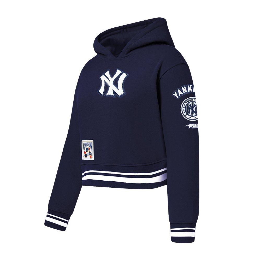 Pro Standard MLB New York Yankees Retro Classic Big Girls' Navy Rib Fleece PO Hoodie