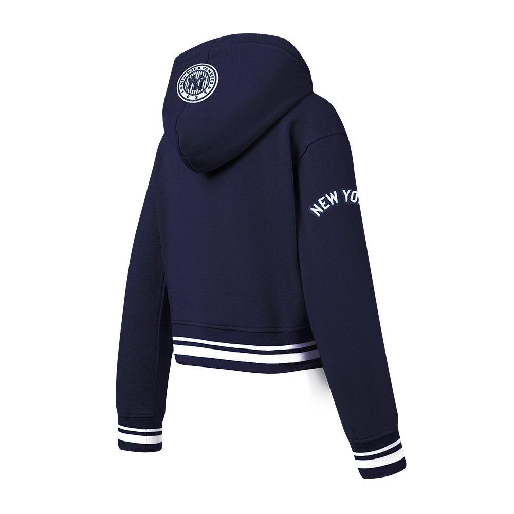 Pro Standard Big Girls' MLB New York Yankees Retro Classic Rib Fleece Pull Over Hoodie - Navy - NAVY Thumbnail View 4