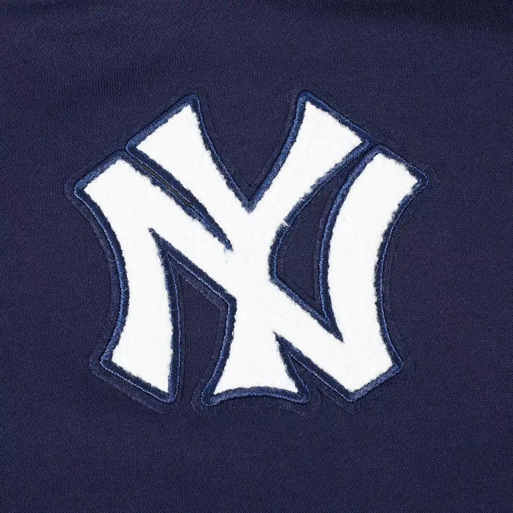 Pro Standard Big Girls' MLB New York Yankees Retro Classic Rib Fleece Pull Over Hoodie - Navy - NAVY
