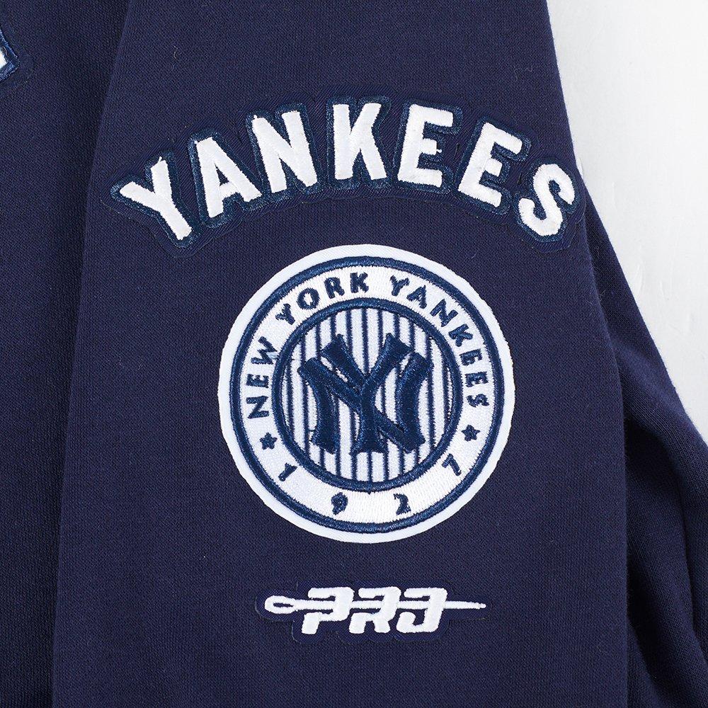 Pro Standard MLB New York Yankees Retro Classic Big Girls' Navy Rib Fleece PO Hoodie