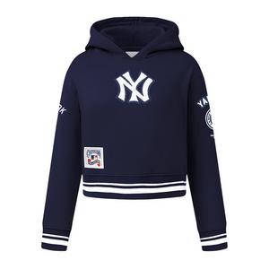 Pro Standard Big Girls' MLB New York Yankees Retro Classic Rib Fleece Po Hoodie -Navy