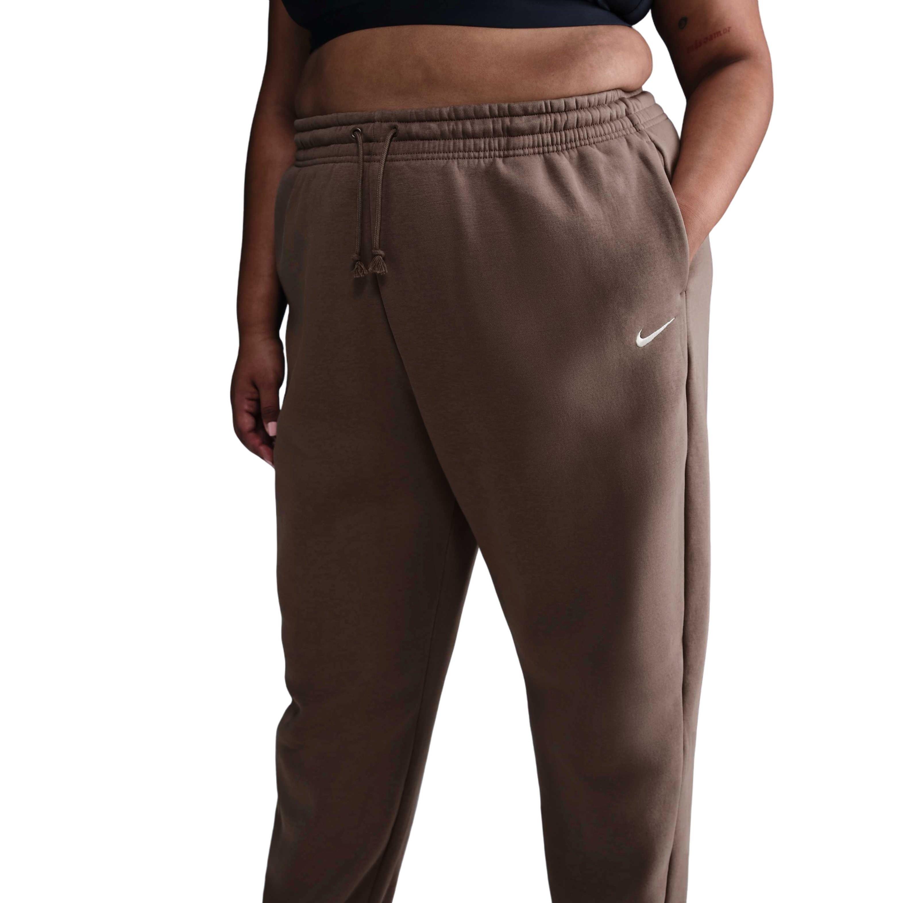 Nike Women's Sportswear Phoenix Fleece Oversized High-Waisted Sweatpants - Brown - BROWN Thumbnail View 1