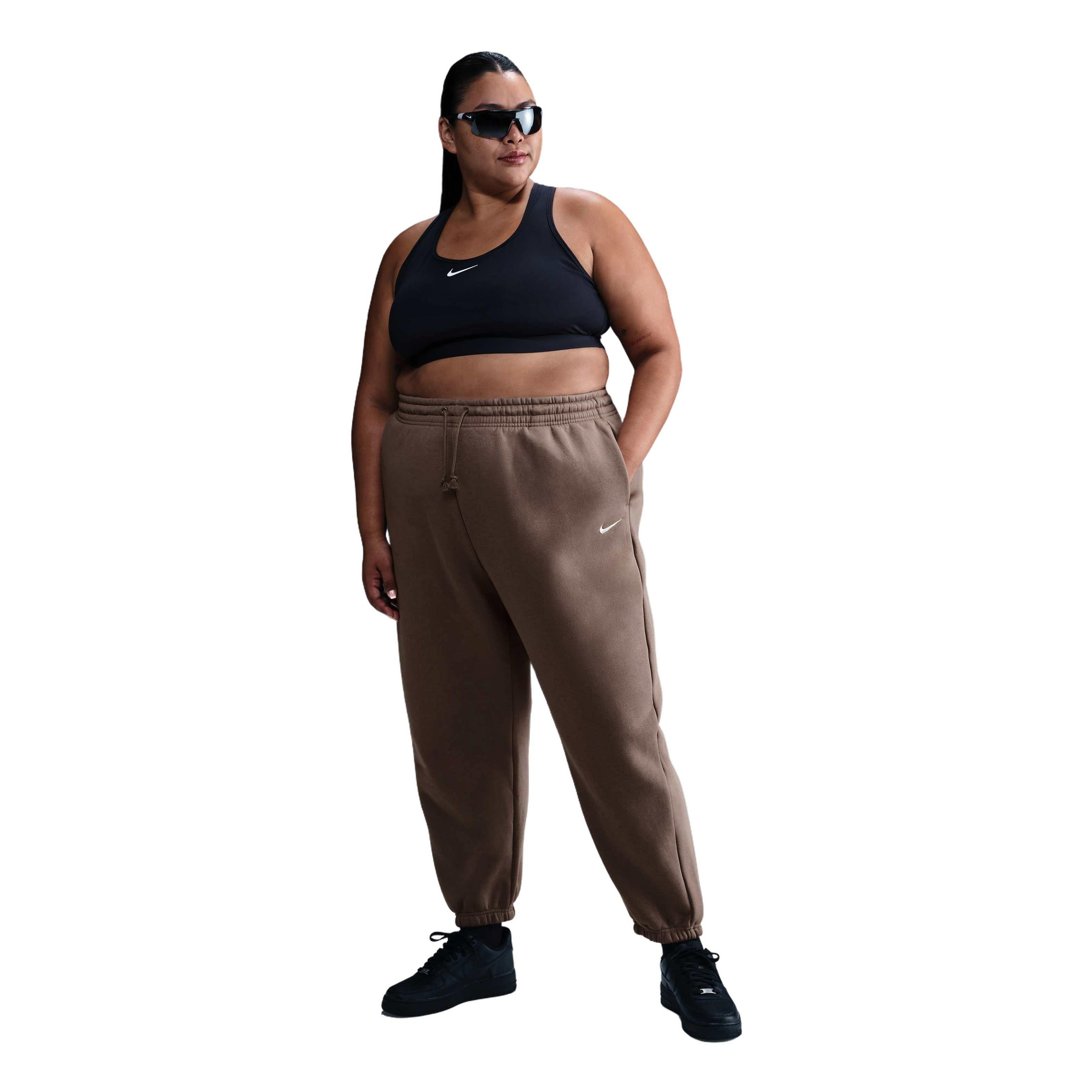 Nike Women's Sportswear Phoenix Fleece Oversized High-Waisted Sweatpants - Brown - BROWN Thumbnail View 3