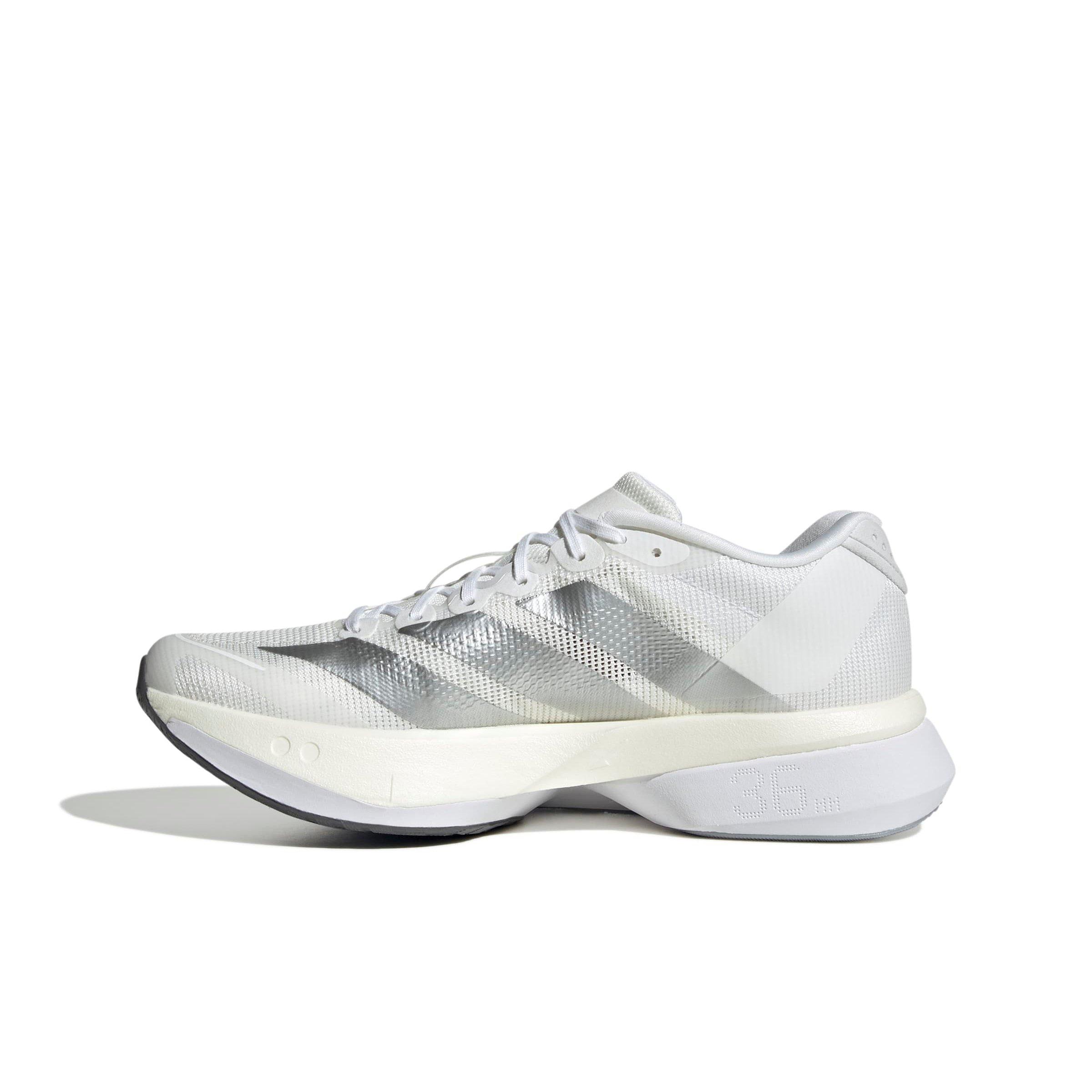 adidas Adizero Boston 13 "Ftwr White/Matte Silver/Dash Grey" Women's Running Shoe - WHITE/SILVER/GREY