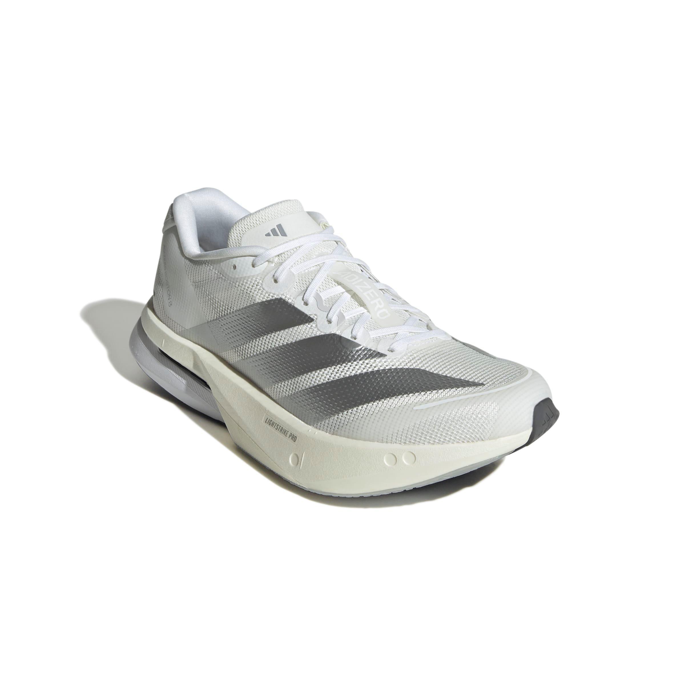 adidas Adizero Boston 13 "Ftwr White/Matte Silver/Dash Grey" Women's Running Shoe - WHITE/SILVER/GREY