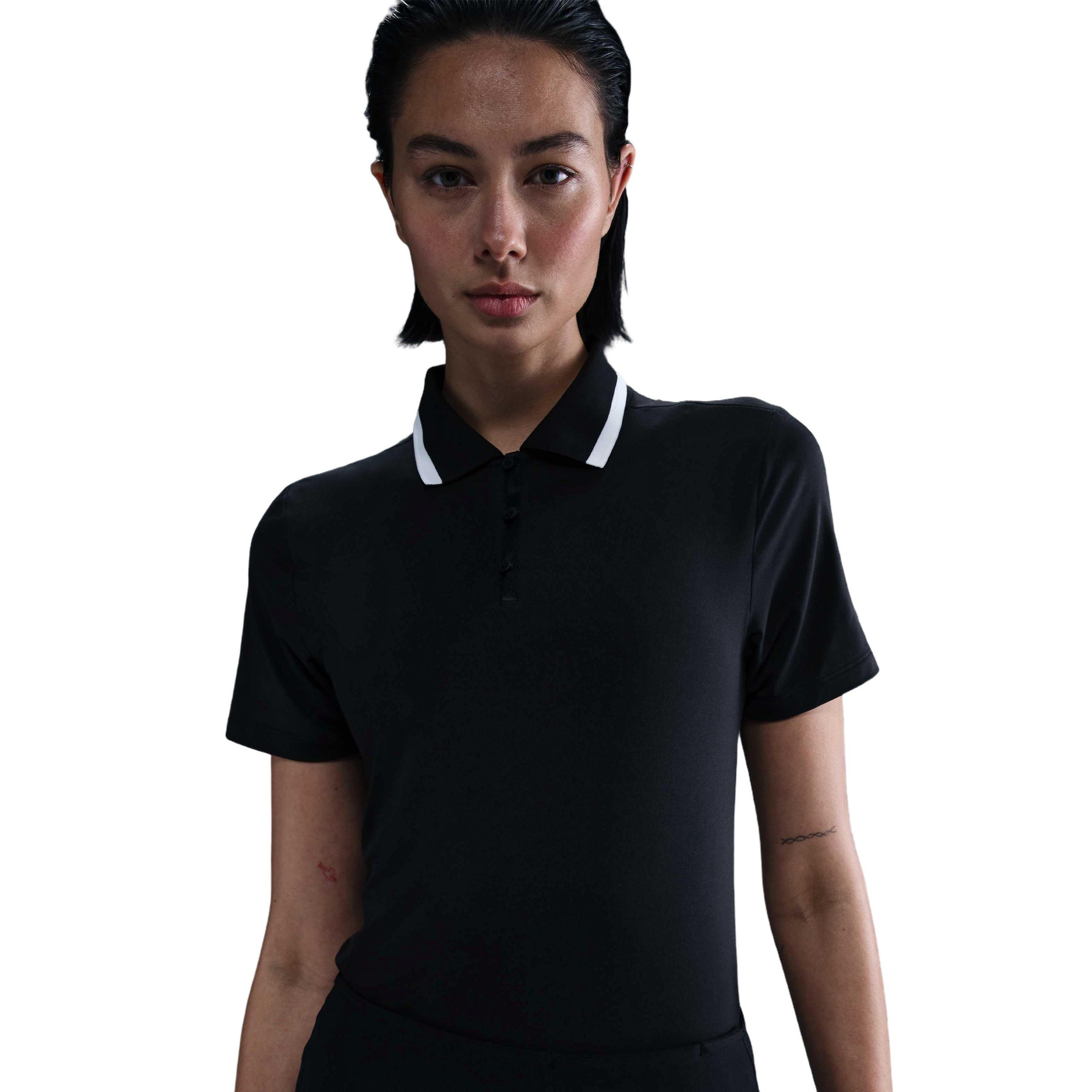 Nike Women's Dri-FIT Tour Short-Sleeve Golf Polo - Black - BLACK Thumbnail View 1
