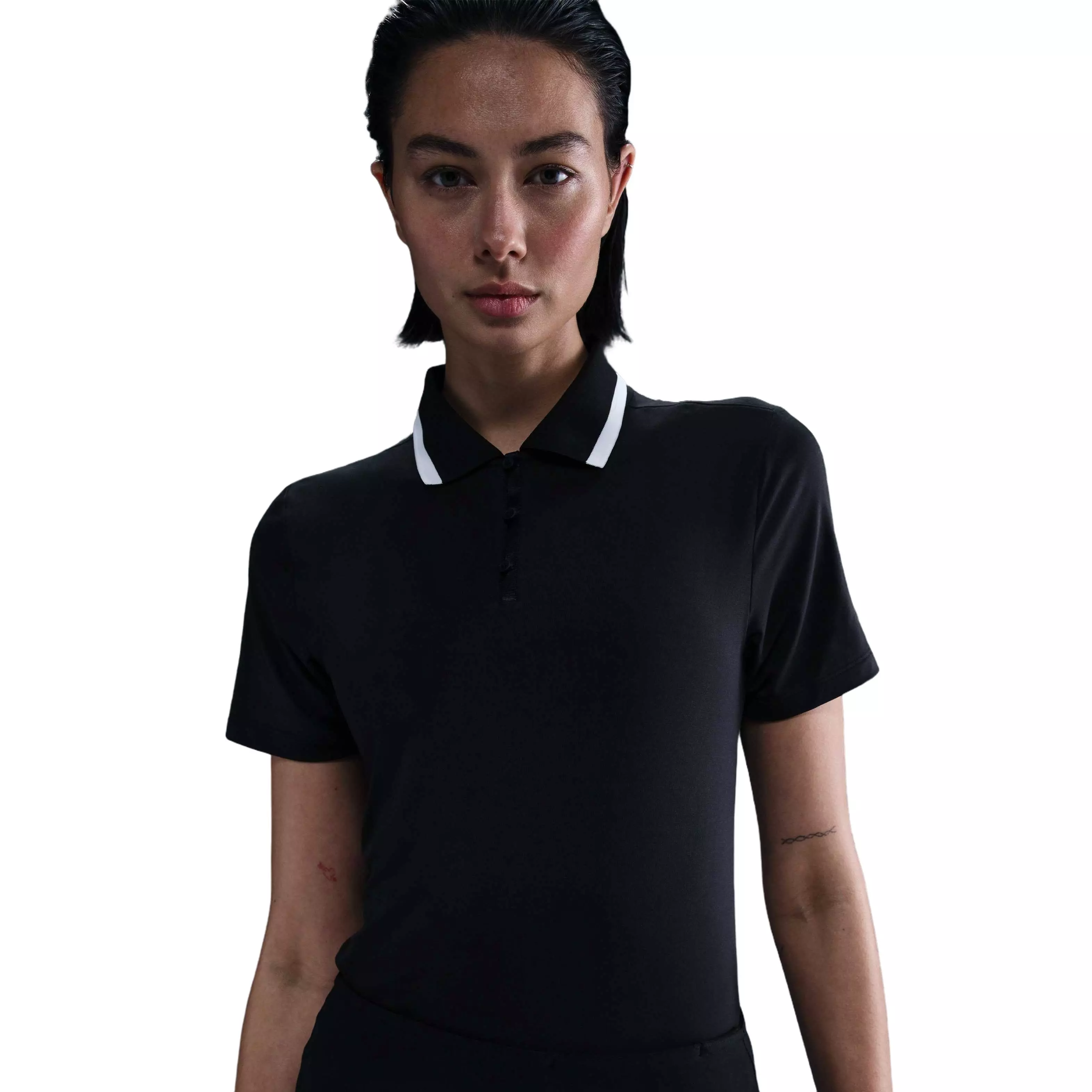 Nike Women's Dri-FIT Tour Short-Sleeve Golf Polo - Black - BLACK
