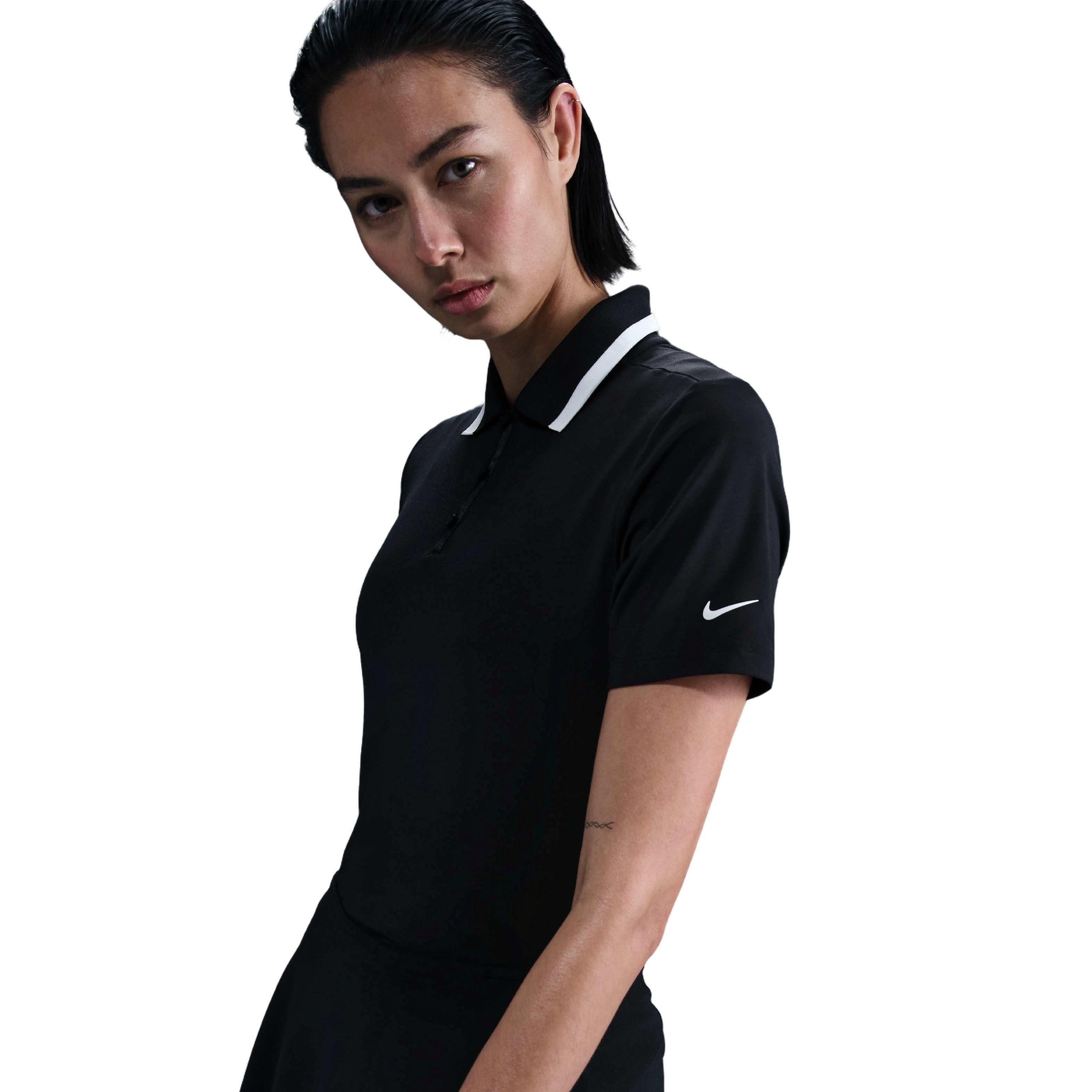 Nike Women's Dri-FIT Tour Short-Sleeve Golf Polo - Black - BLACK Thumbnail View 3
