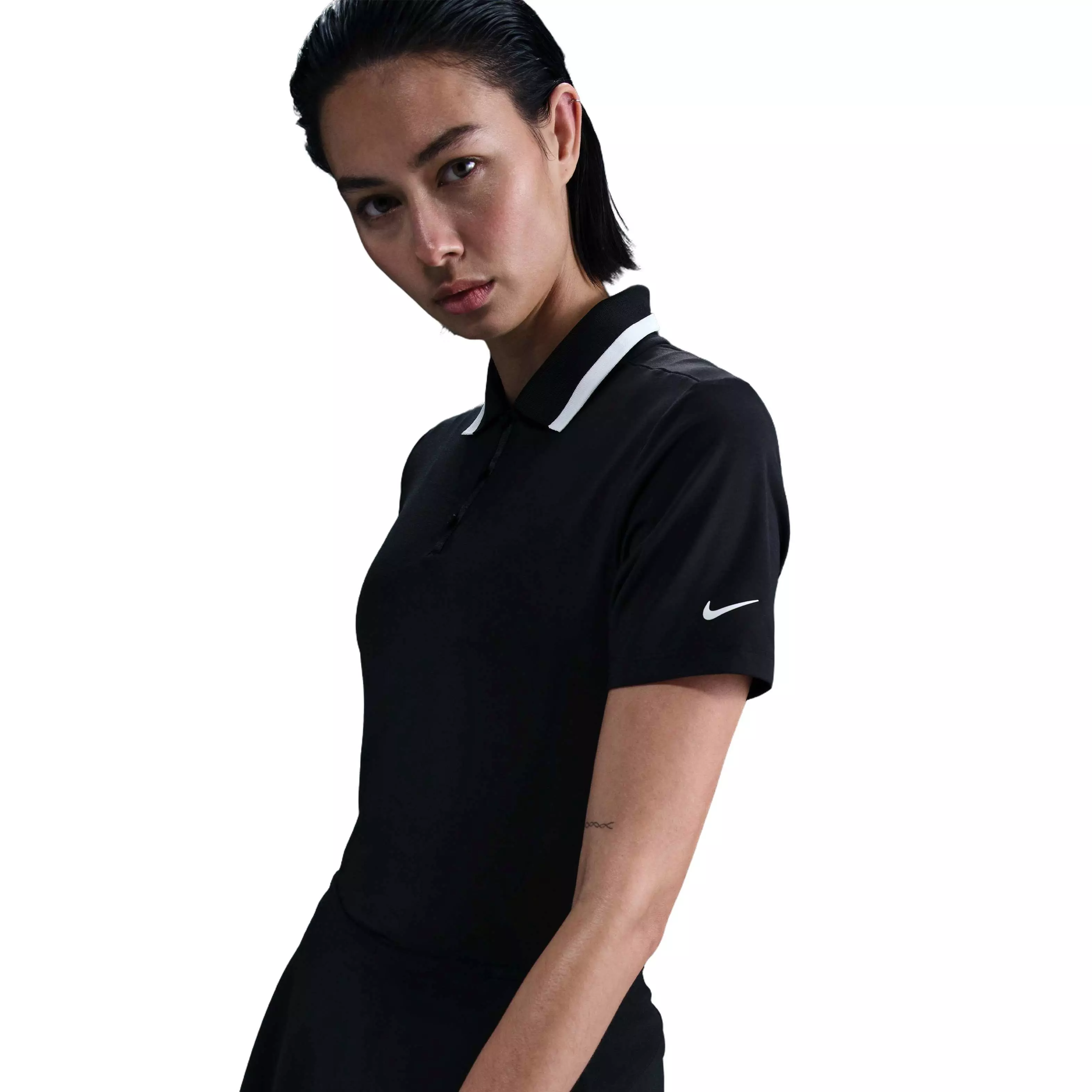 Nike Women's Dri-FIT Tour Short-Sleeve Golf Polo - Black - BLACK