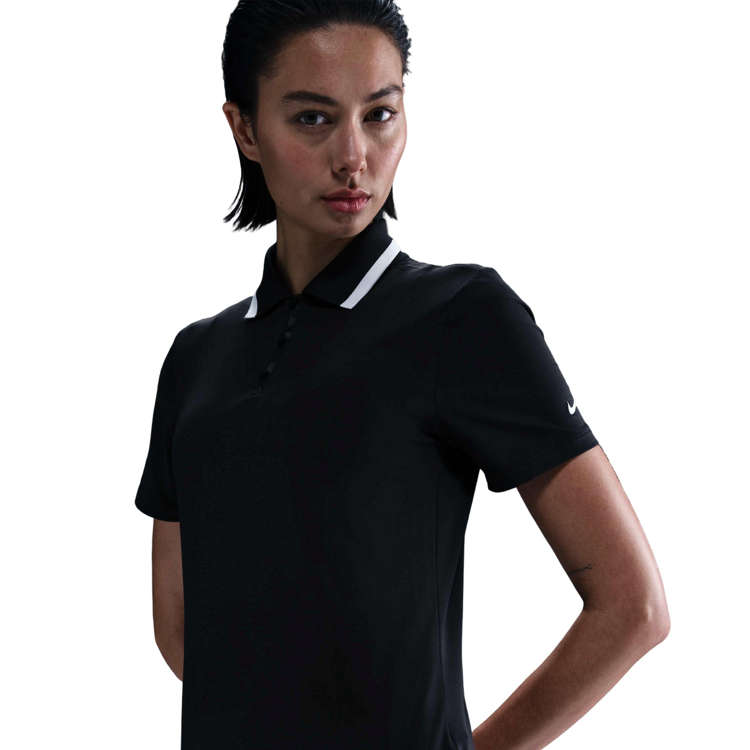 Nike Women's Dri-FIT Tour Short-Sleeve Golf Polo - Black - BLACK Thumbnail View 6