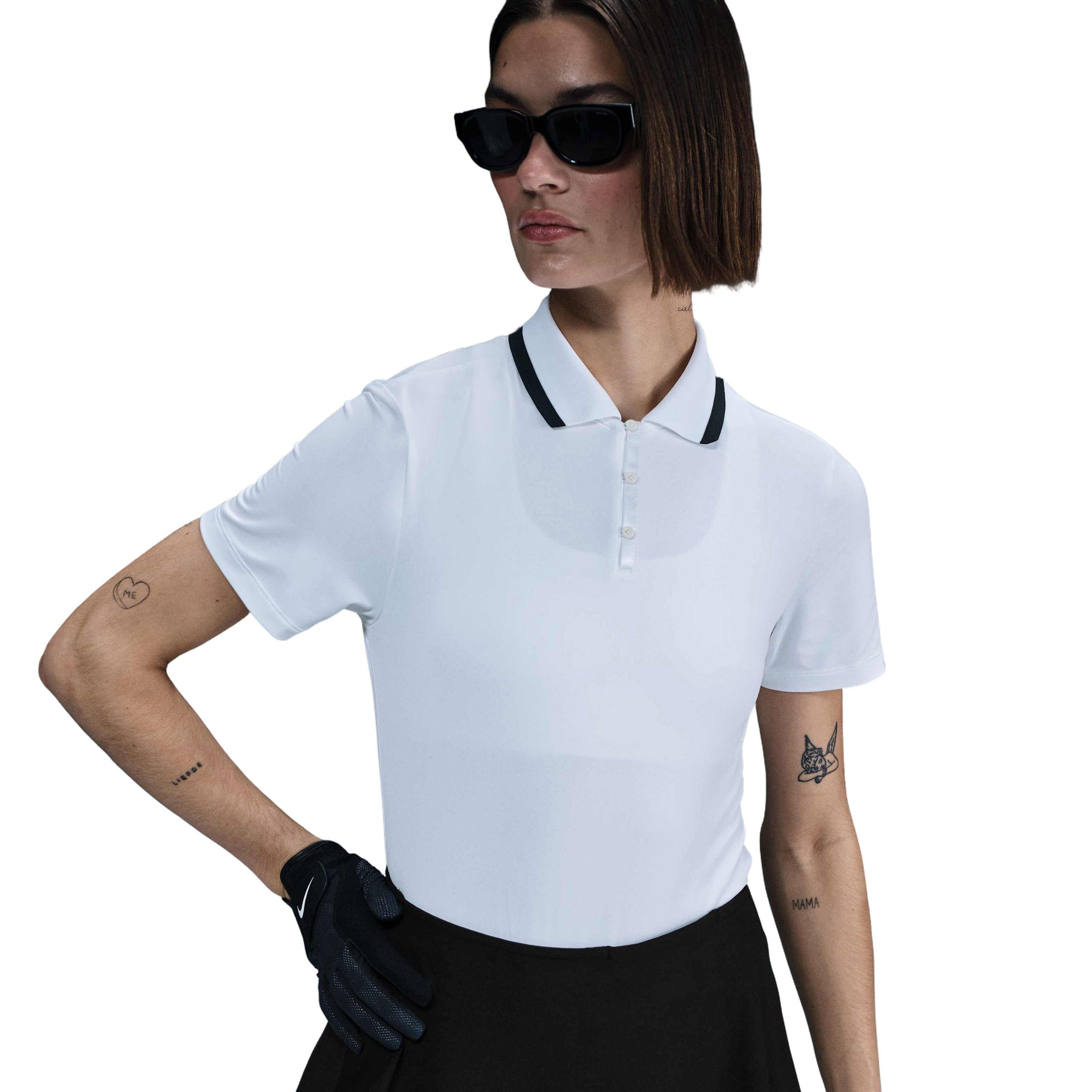 Nike Women's Dri-FIT Tour Short-Sleeve Golf Polo - White - WHITE Thumbnail View 1