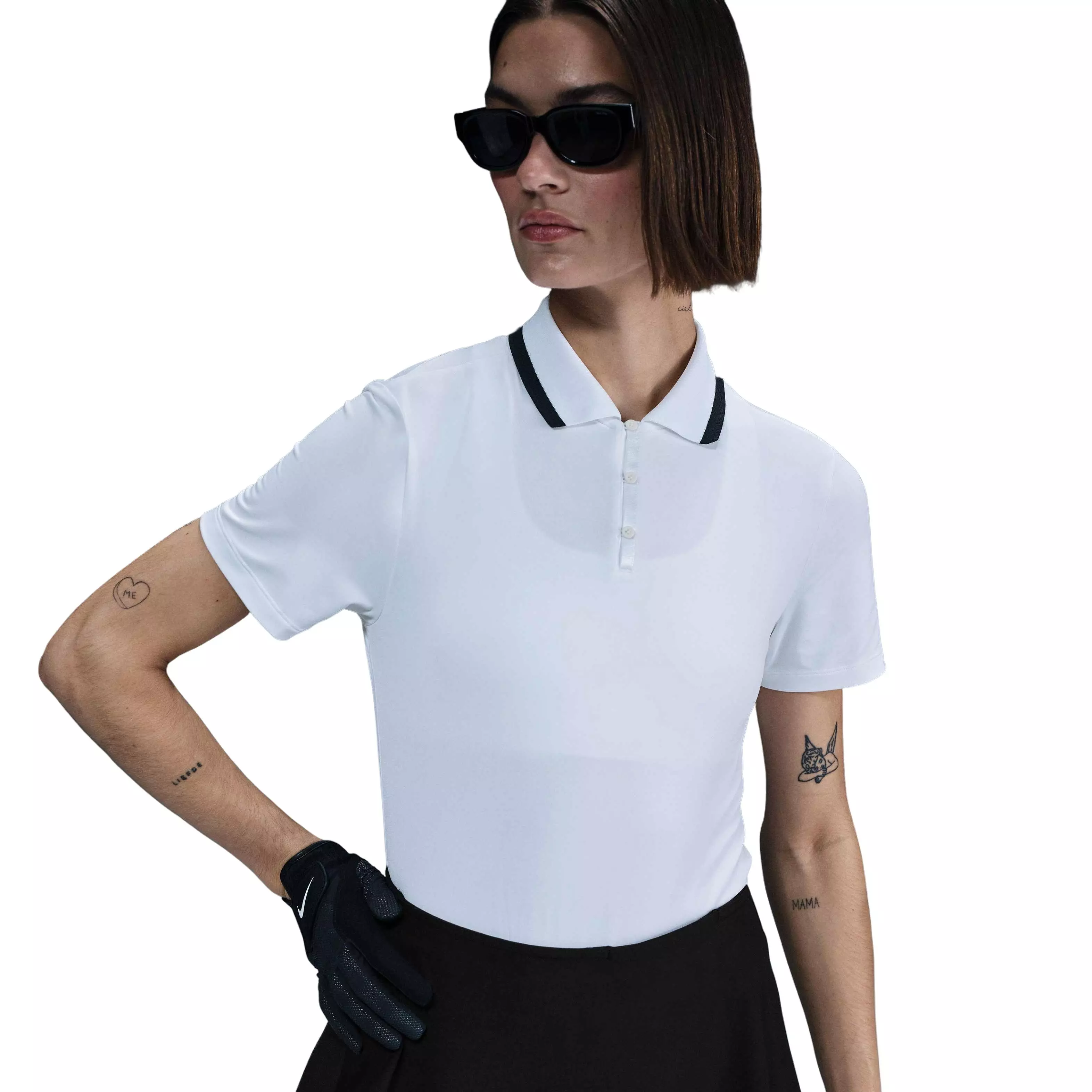 Nike Women's Dri-FIT Tour Short-Sleeve Golf Polo - White - WHITE