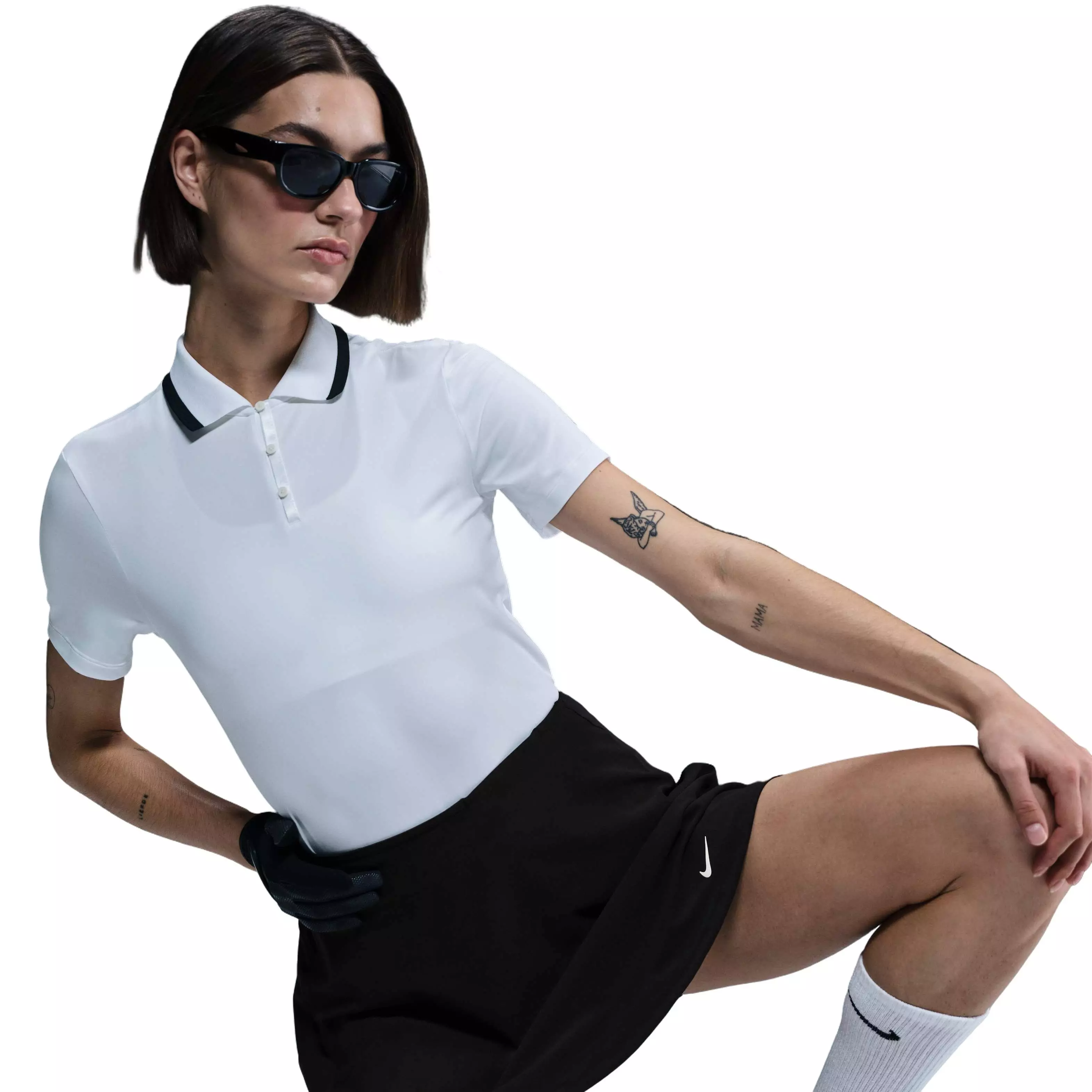 Nike Women's Dri-FIT Tour Short-Sleeve Golf Polo - White - WHITE