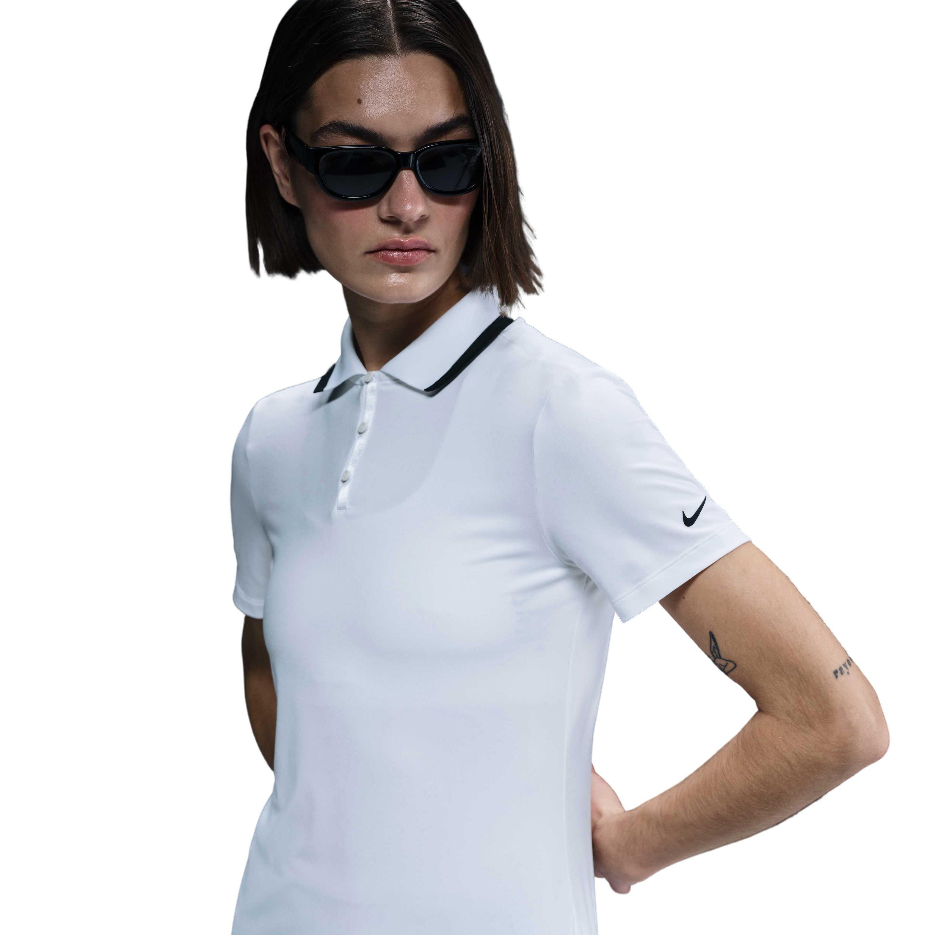 Nike Women's Dri-FIT Tour Short-Sleeve Golf Polo -White - WHITE Thumbnail View 6