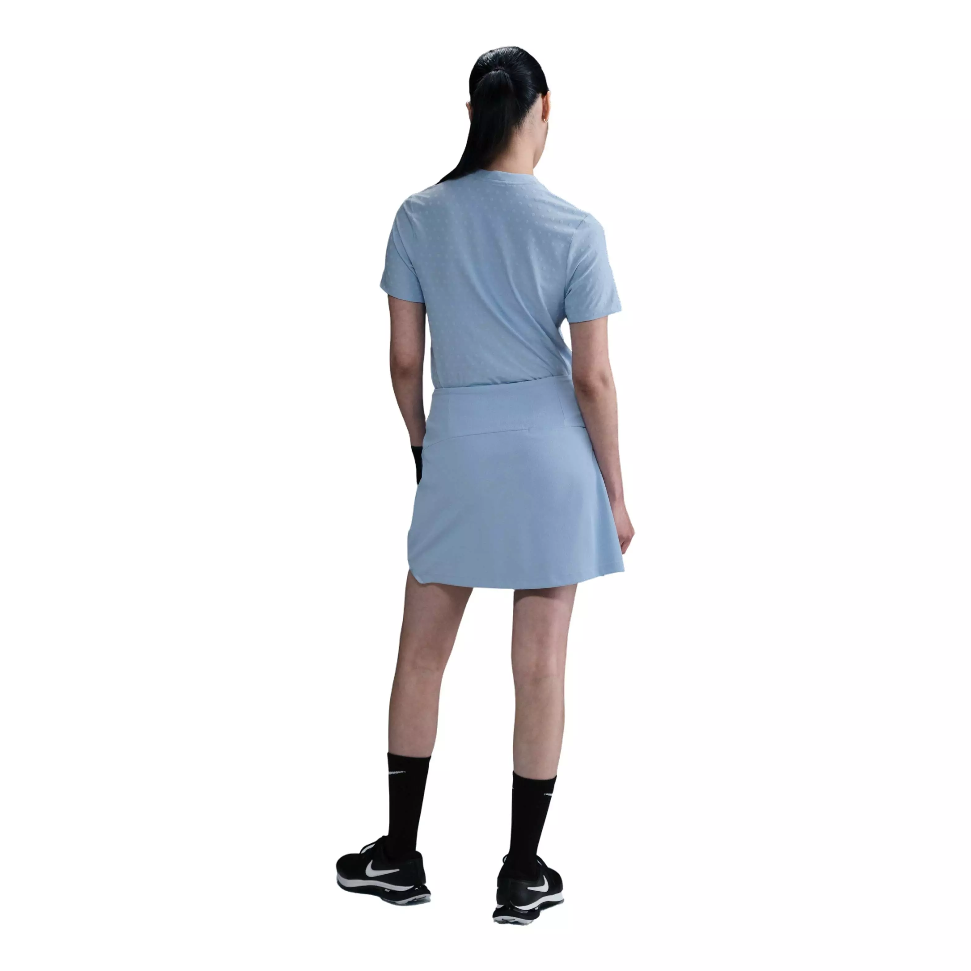 Nike Women's Dri-FIT Tour Short-Sleeve Blade Jacquard AOJ Golf Polo -Blue - BLUE