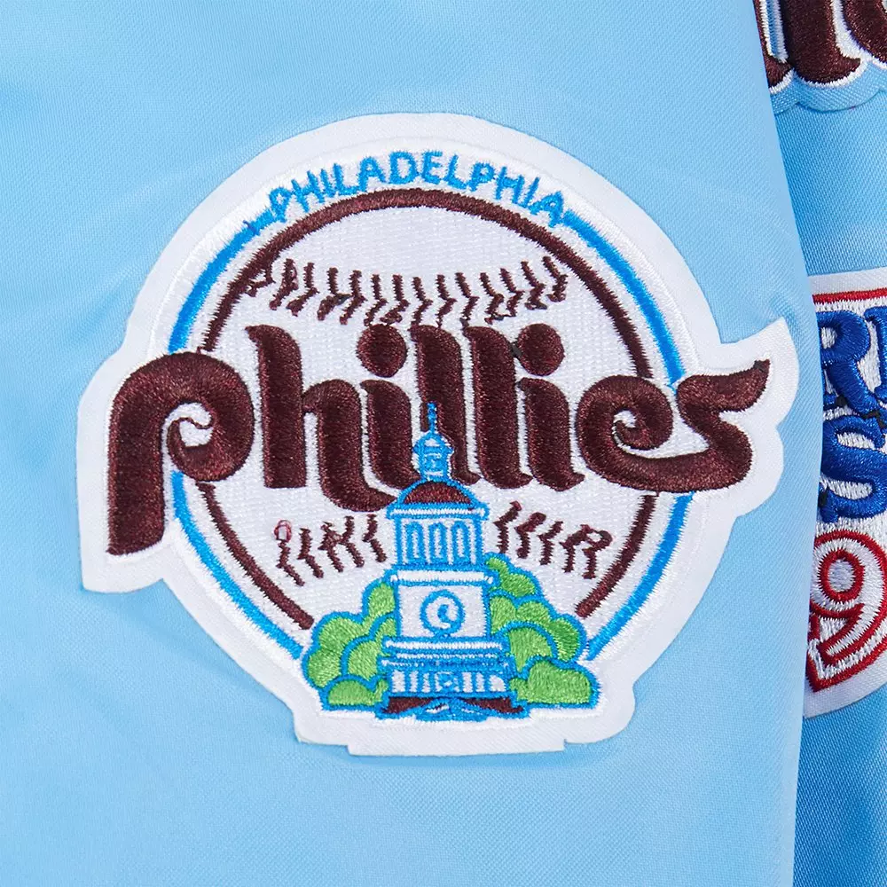 Pro Standard Big Boys' MLB Philadelphia Phillies Retro Classic Rib Satin Jacket - Blue - BLUE