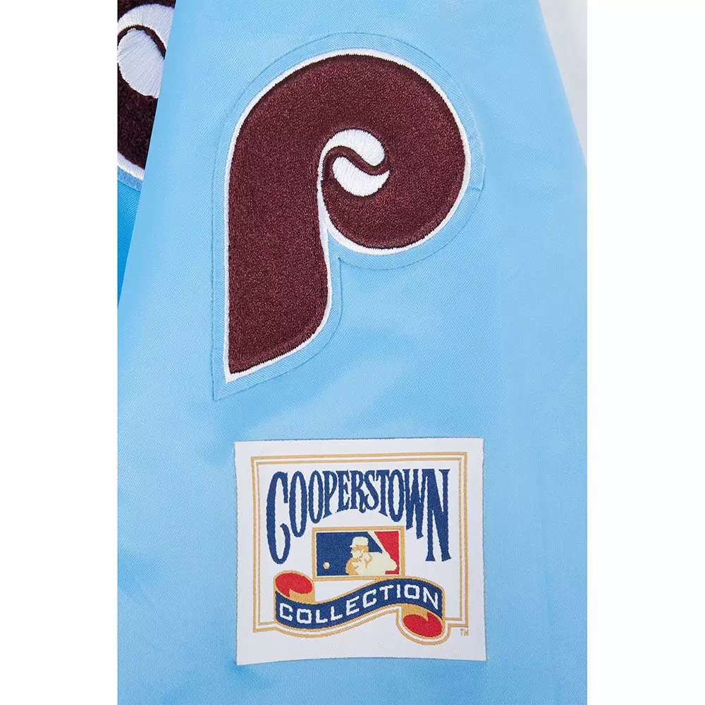 Pro Standard Big Boys' MLB Philadelphia Phillies Retro Classic Rib Satin Jacket - Blue - BLUE