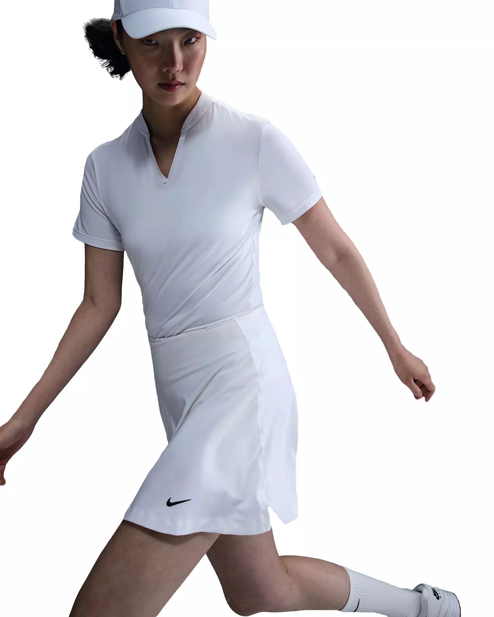 Nike Women's Tour Dri-FIT Short-Sleeve Blade Golf Polo - White - WHITE