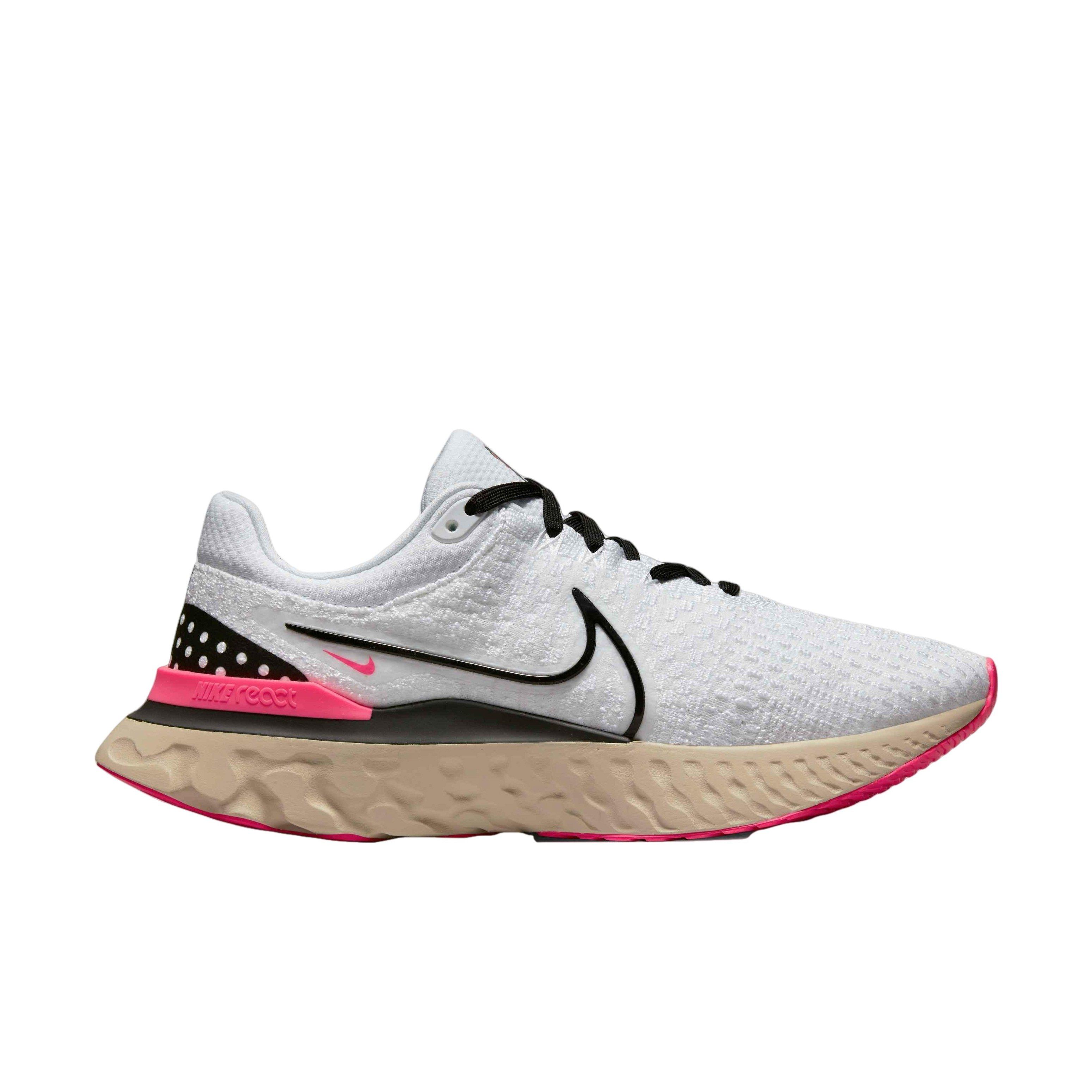 Nike React Infinity  3 "White/Black/Pearl White/Hyper Pink" Men's Running Shoe - WHITE/BLACK/WHITE/PINK Thumbnail View 1
