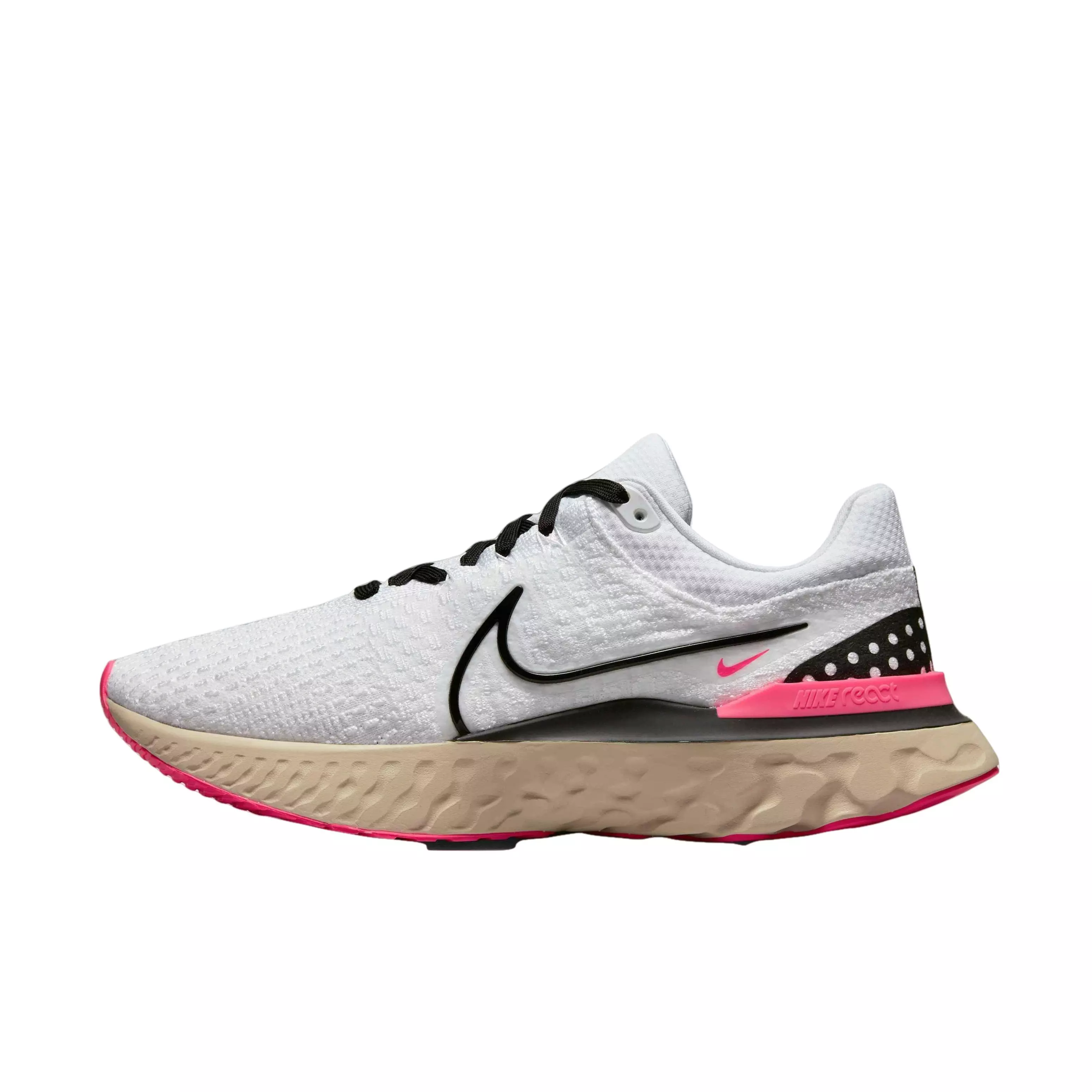 Nike React Infinity  3 "White/Black/Pearl White/Hyper Pink" Men's Running Shoe - WHITE/BLACK/WHITE/PINK