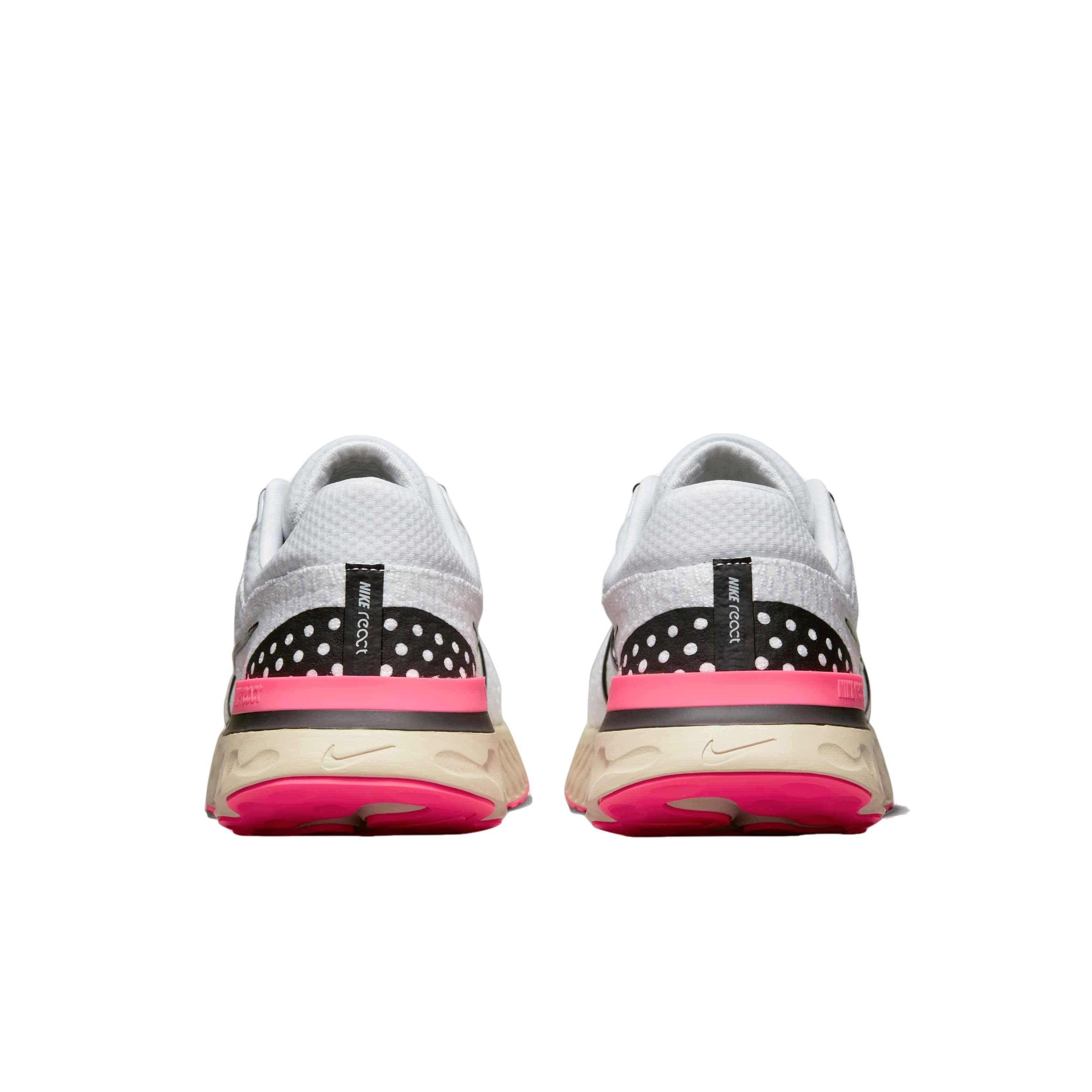 Nike React Infinity  3 "White/Black/Pearl White/Hyper Pink" Men's Running Shoe - WHITE/BLACK/WHITE/PINK Thumbnail View 5
