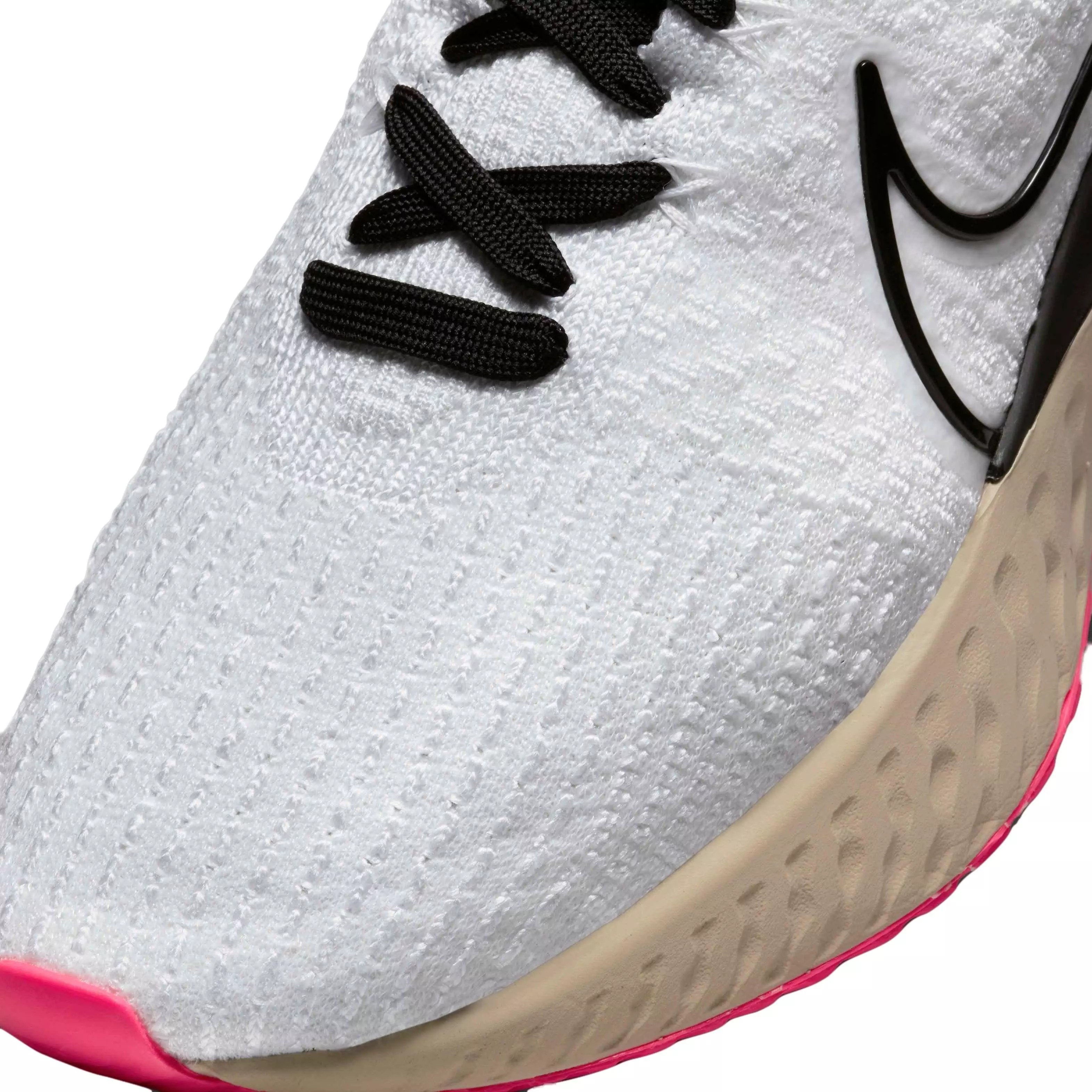 Nike React Infinity  3 "White/Black/Pearl White/Hyper Pink" Men's Running Shoe - WHITE/BLACK/WHITE/PINK