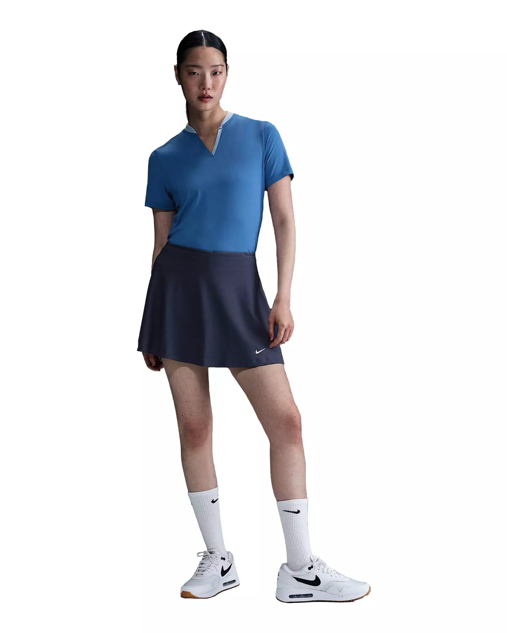 Nike Women's Tour Dri-FIT Short-Sleeve Blade Golf Polo - Blue - BLUE