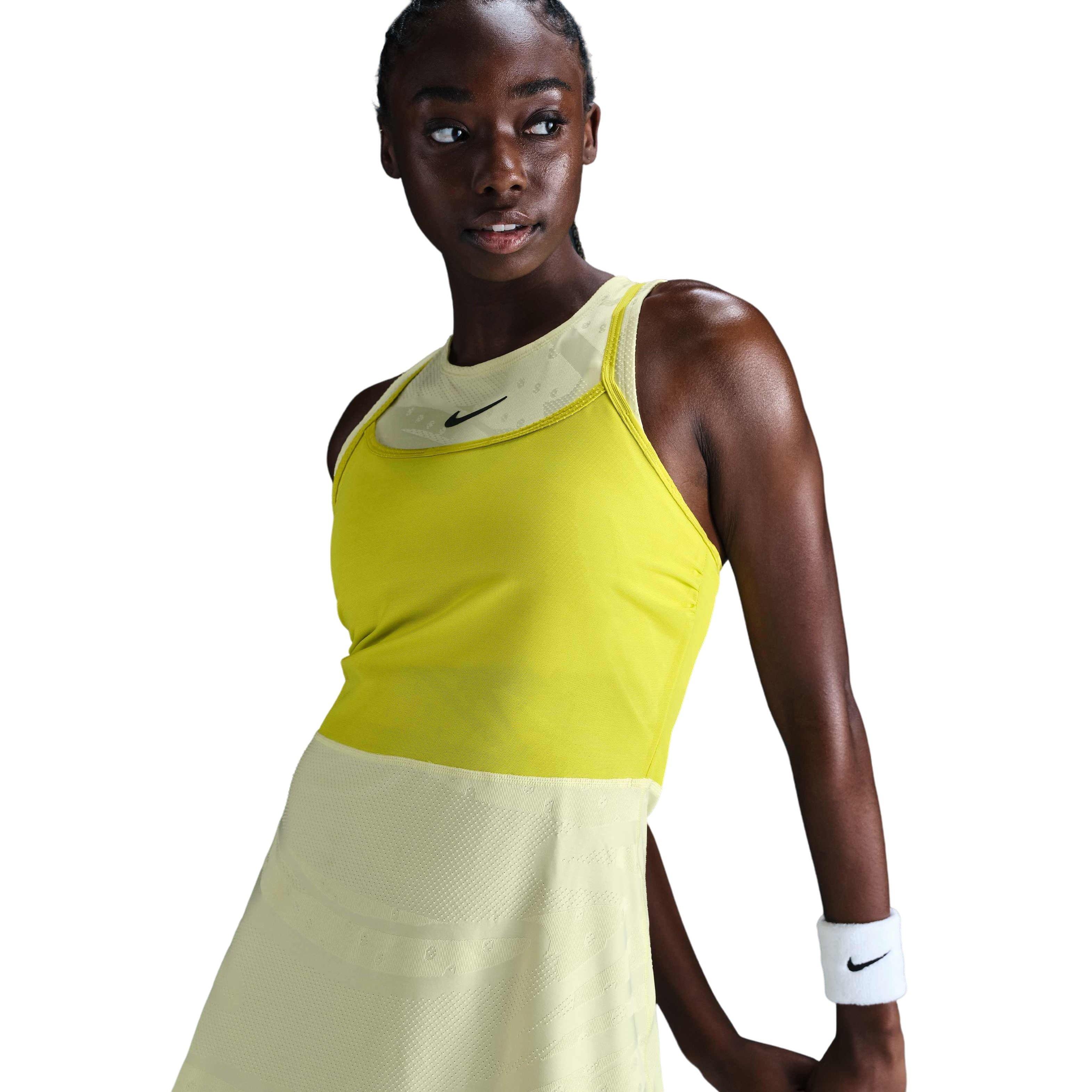 Nike Women's Court Slam Dri-FIT Tennis Dress -Volt Green - VOLT GREEN